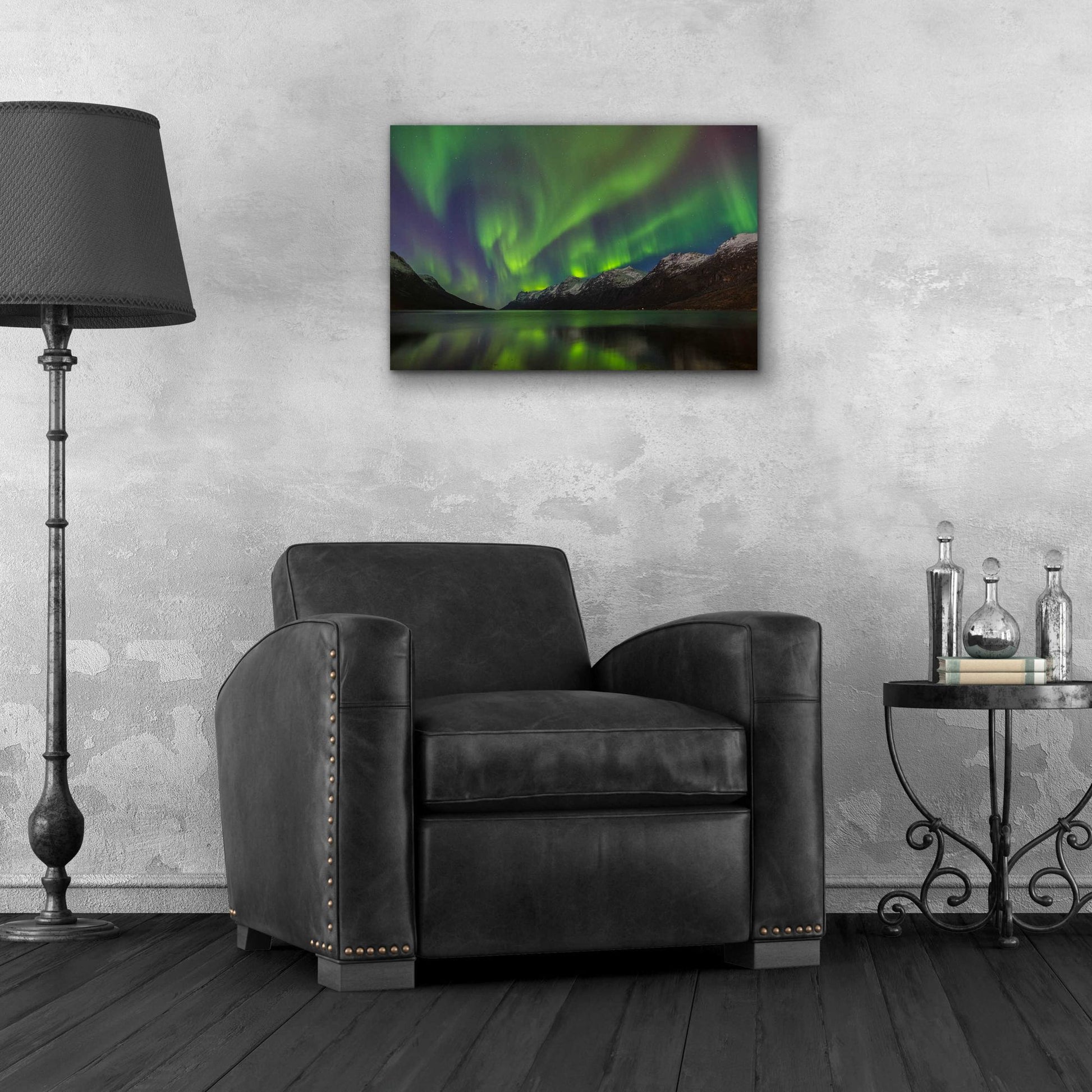 Epic Art 'Northern Lights In Ersfjorden' by Epic Portfolio, Acrylic Glass Wall Art,24x16