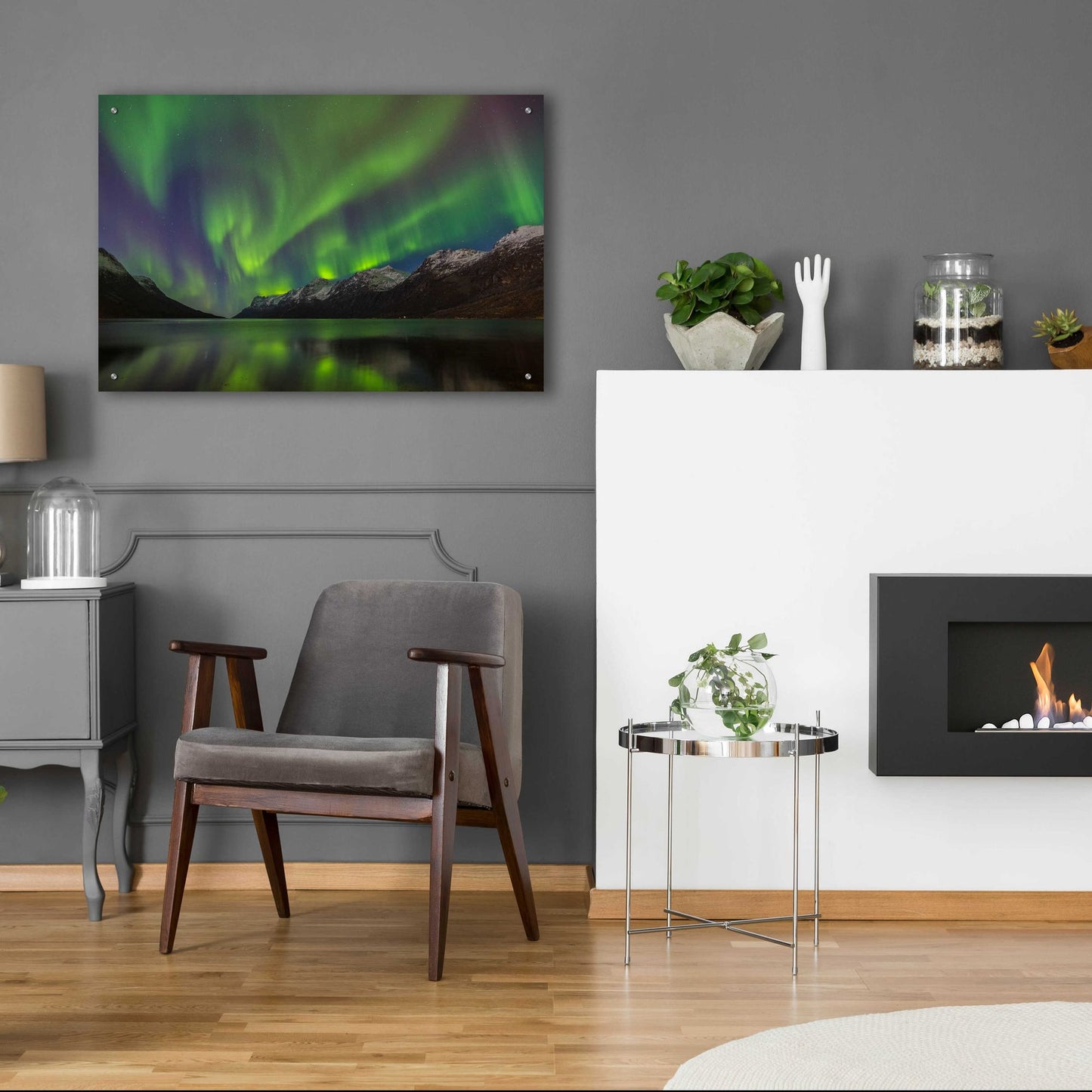 Epic Art 'Northern Lights In Ersfjorden' by Epic Portfolio, Acrylic Glass Wall Art,36x24