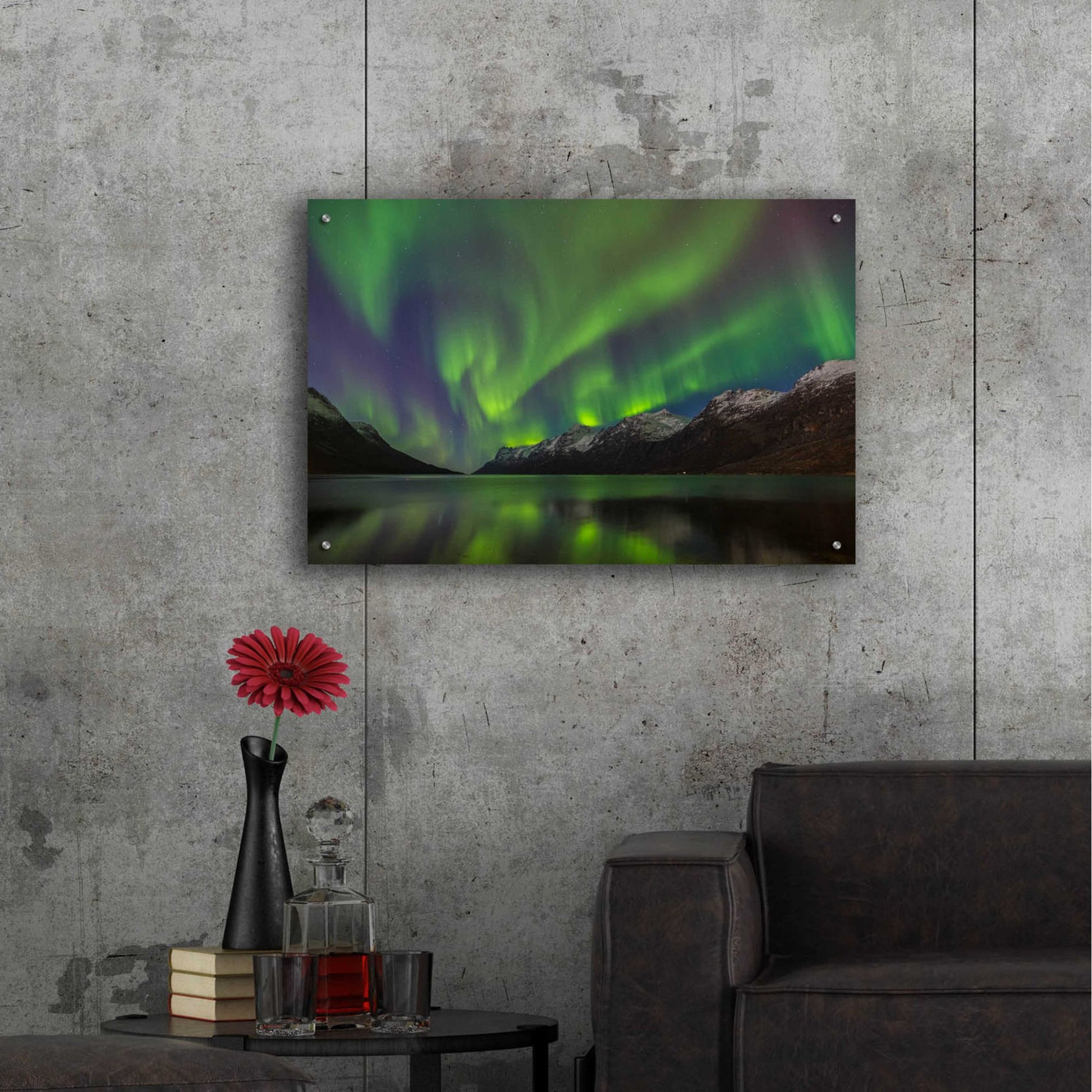 Epic Art 'Northern Lights In Ersfjorden' by Epic Portfolio, Acrylic Glass Wall Art,36x24