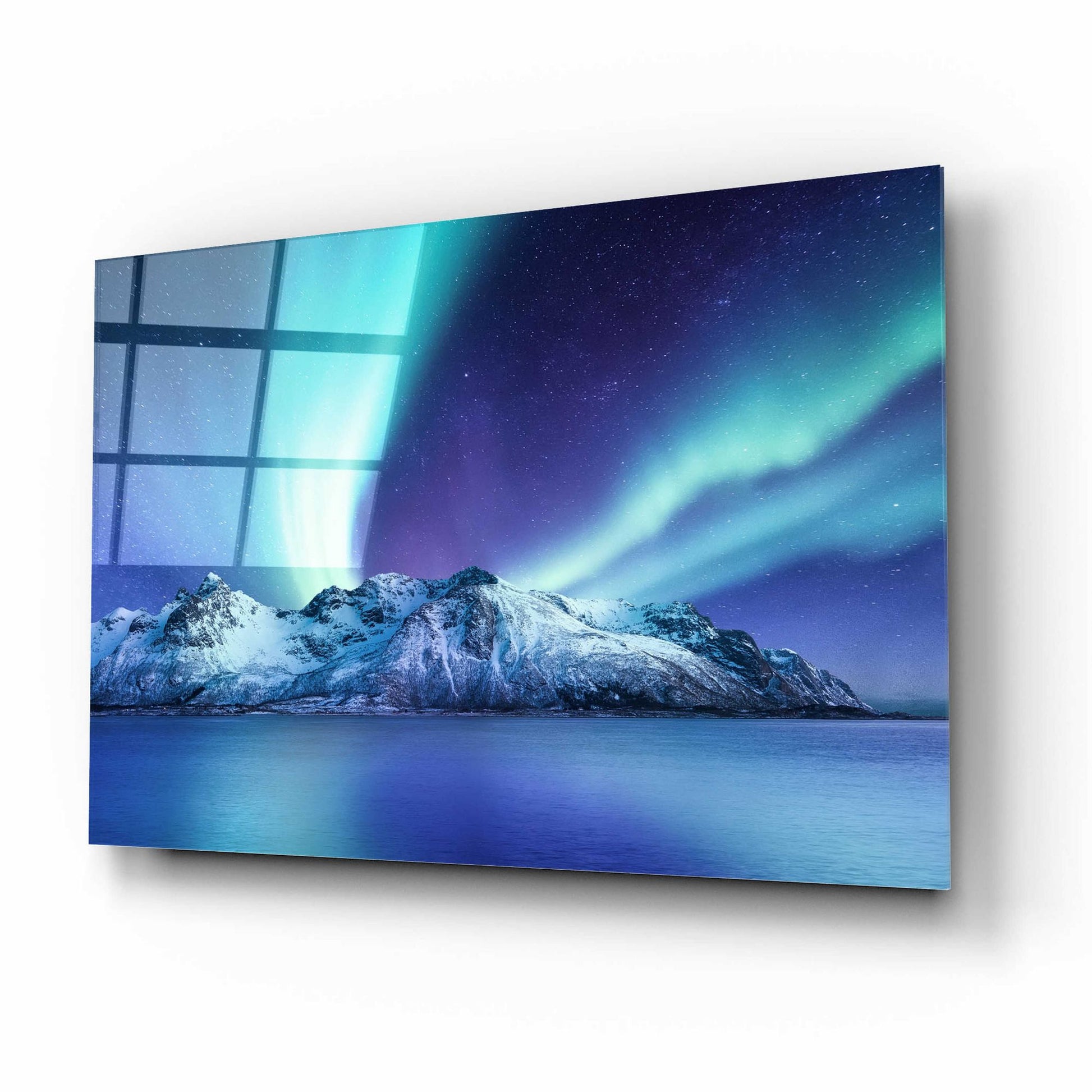 Epic Art 'Northern Lights In The Lofoten Islands Norway 1' by Epic Portfolio, Acrylic Glass Wall Art,16x12