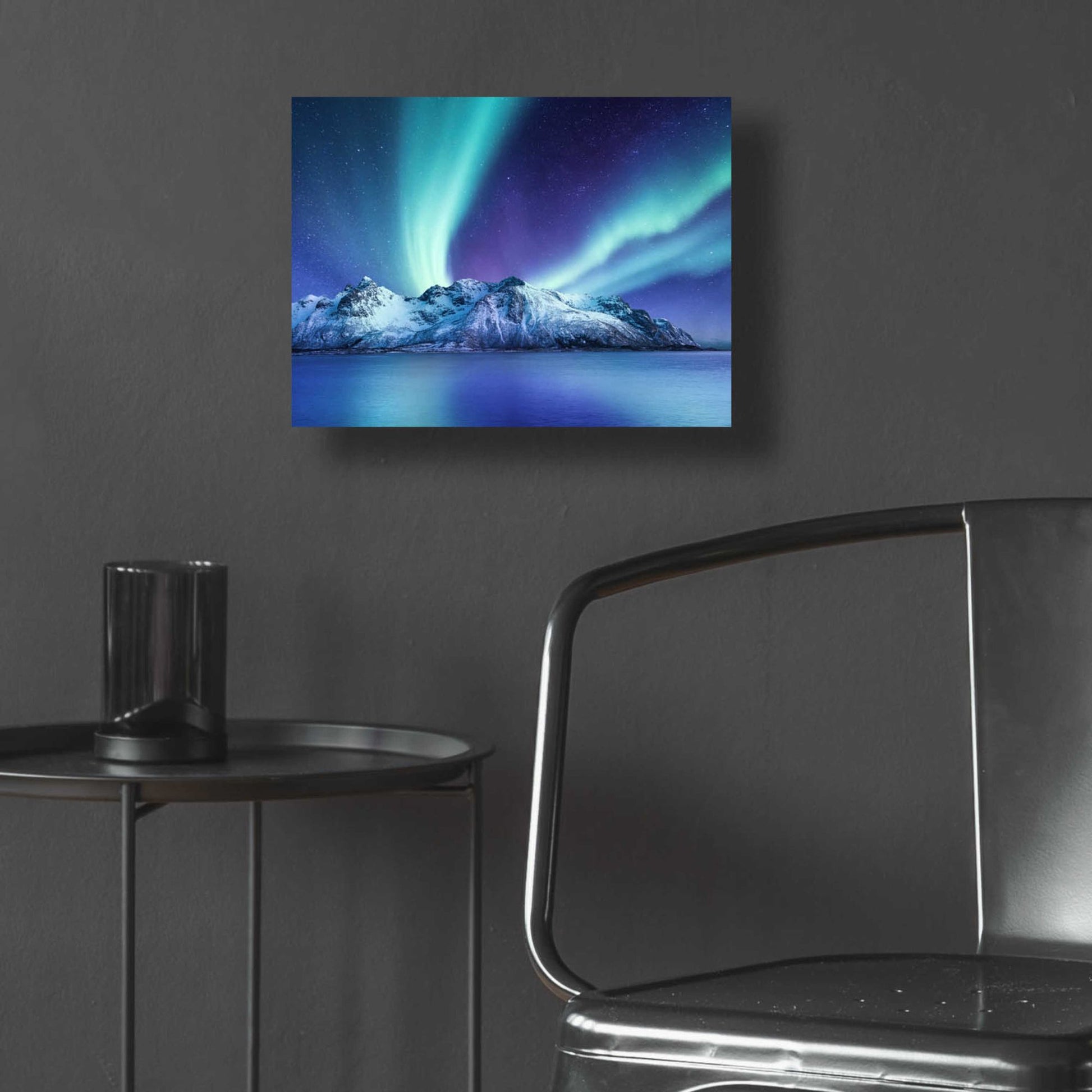 Epic Art 'Northern Lights In The Lofoten Islands Norway 1' by Epic Portfolio, Acrylic Glass Wall Art,16x12