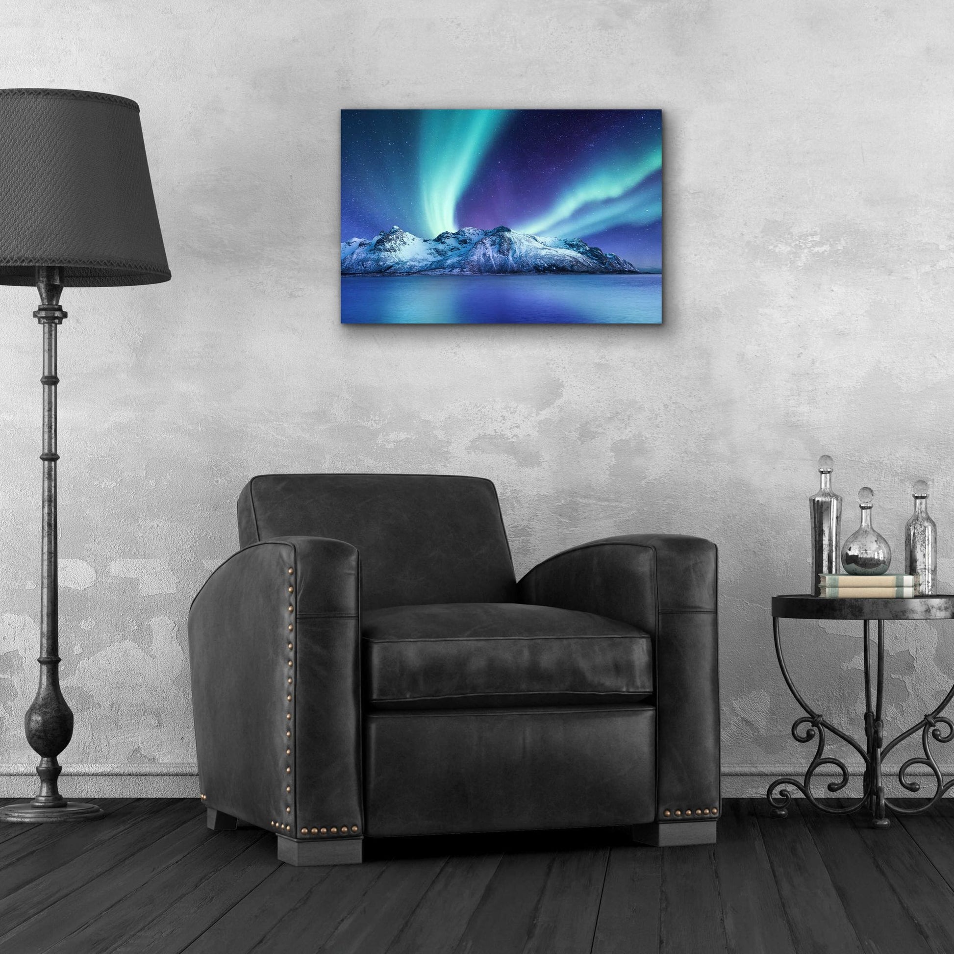 Epic Art 'Northern Lights In The Lofoten Islands Norway 1' by Epic Portfolio, Acrylic Glass Wall Art,24x16