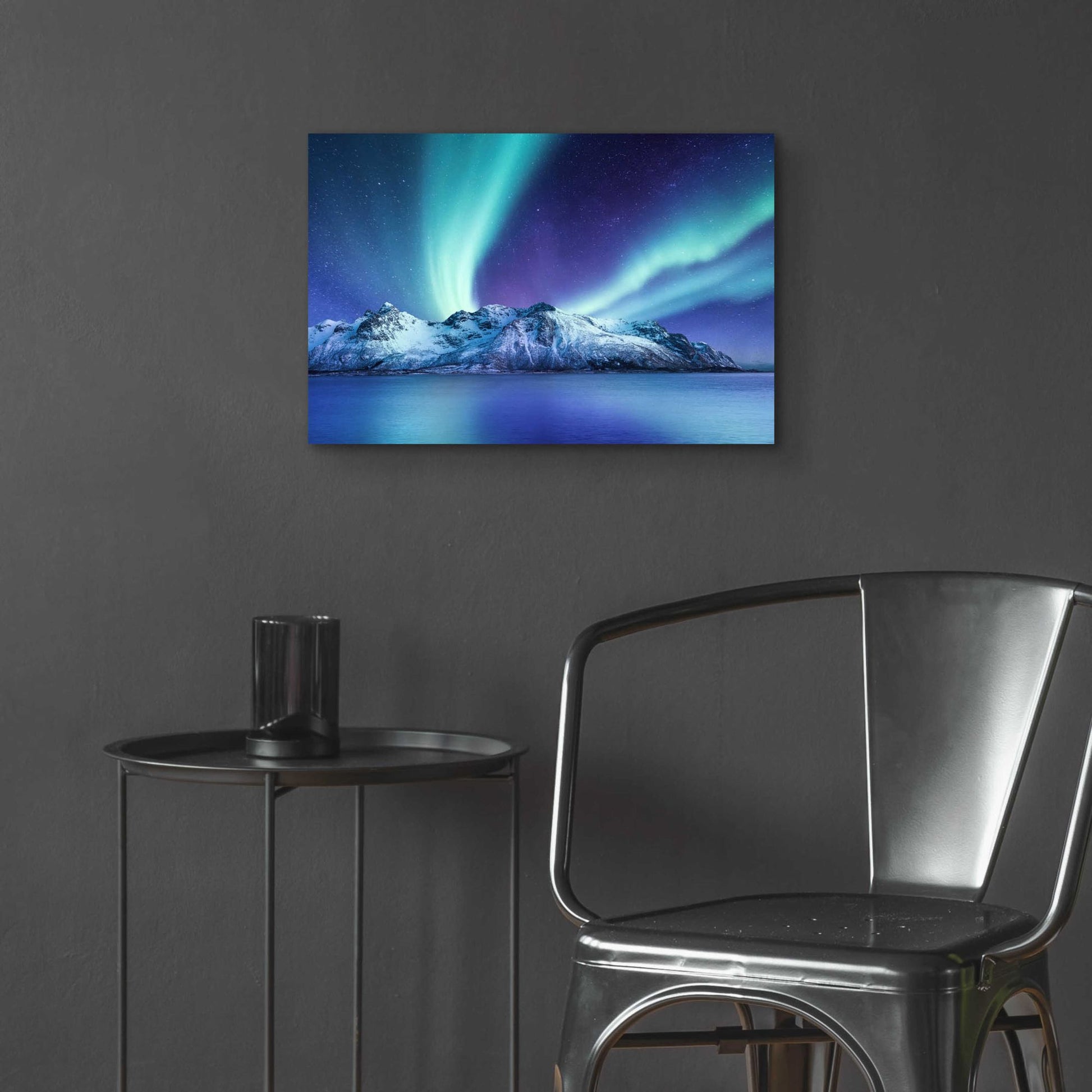 Epic Art 'Northern Lights In The Lofoten Islands Norway 1' by Epic Portfolio, Acrylic Glass Wall Art,24x16