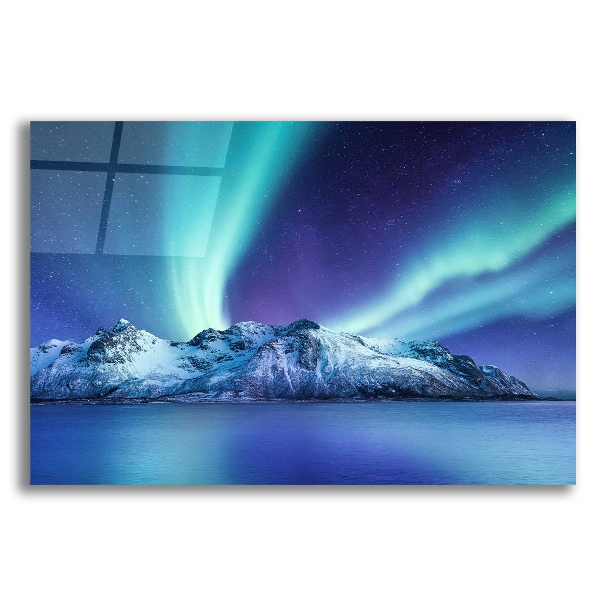 Epic Art 'Northern Lights In The Lofoten Islands Norway 1' by Epic Portfolio, Acrylic Glass Wall Art,24x16