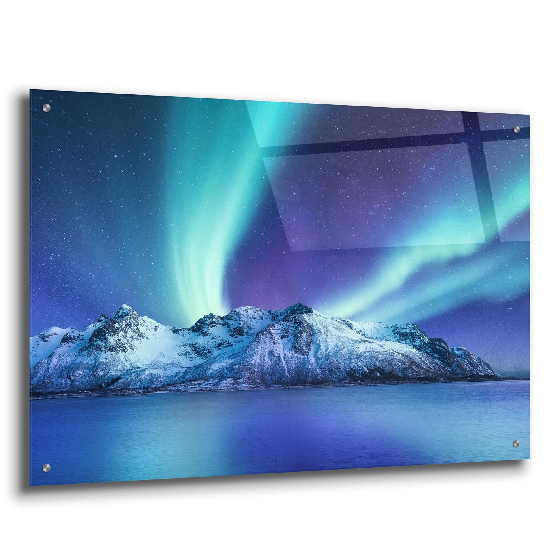 Epic Art 'Northern Lights In The Lofoten Islands Norway 1' by Epic Portfolio, Acrylic Glass Wall Art,36x24