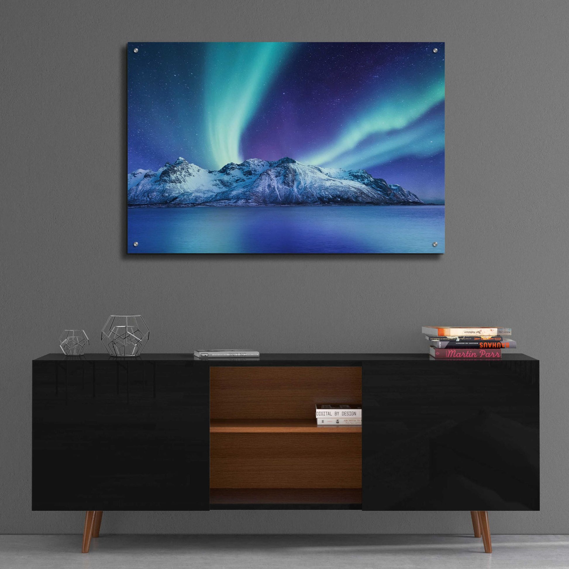 Epic Art 'Northern Lights In The Lofoten Islands Norway 1' by Epic Portfolio, Acrylic Glass Wall Art,36x24