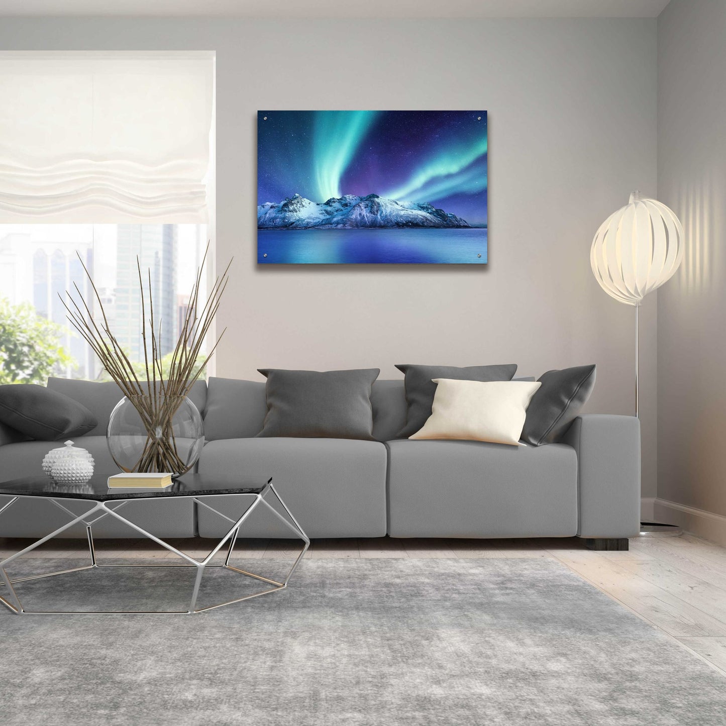 Epic Art 'Northern Lights In The Lofoten Islands Norway 1' by Epic Portfolio, Acrylic Glass Wall Art,36x24