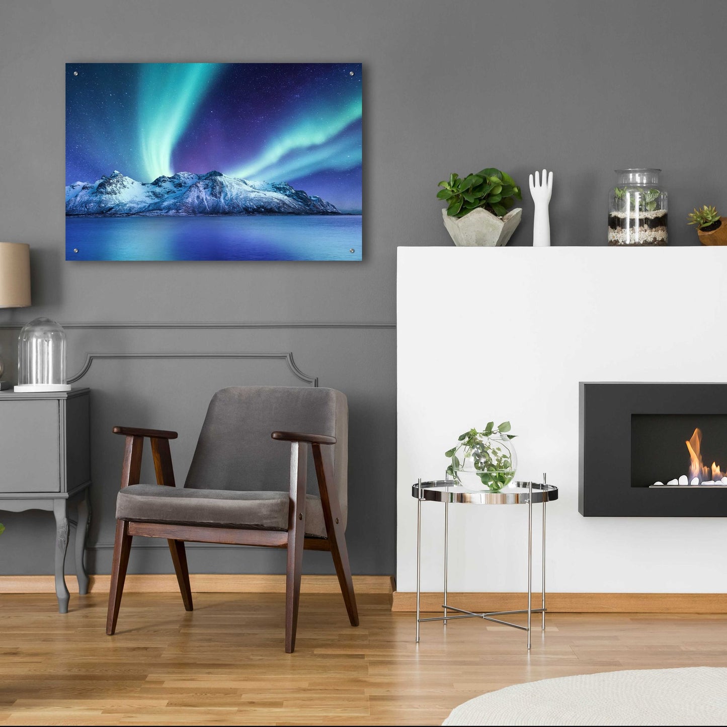 Epic Art 'Northern Lights In The Lofoten Islands Norway 1' by Epic Portfolio, Acrylic Glass Wall Art,36x24