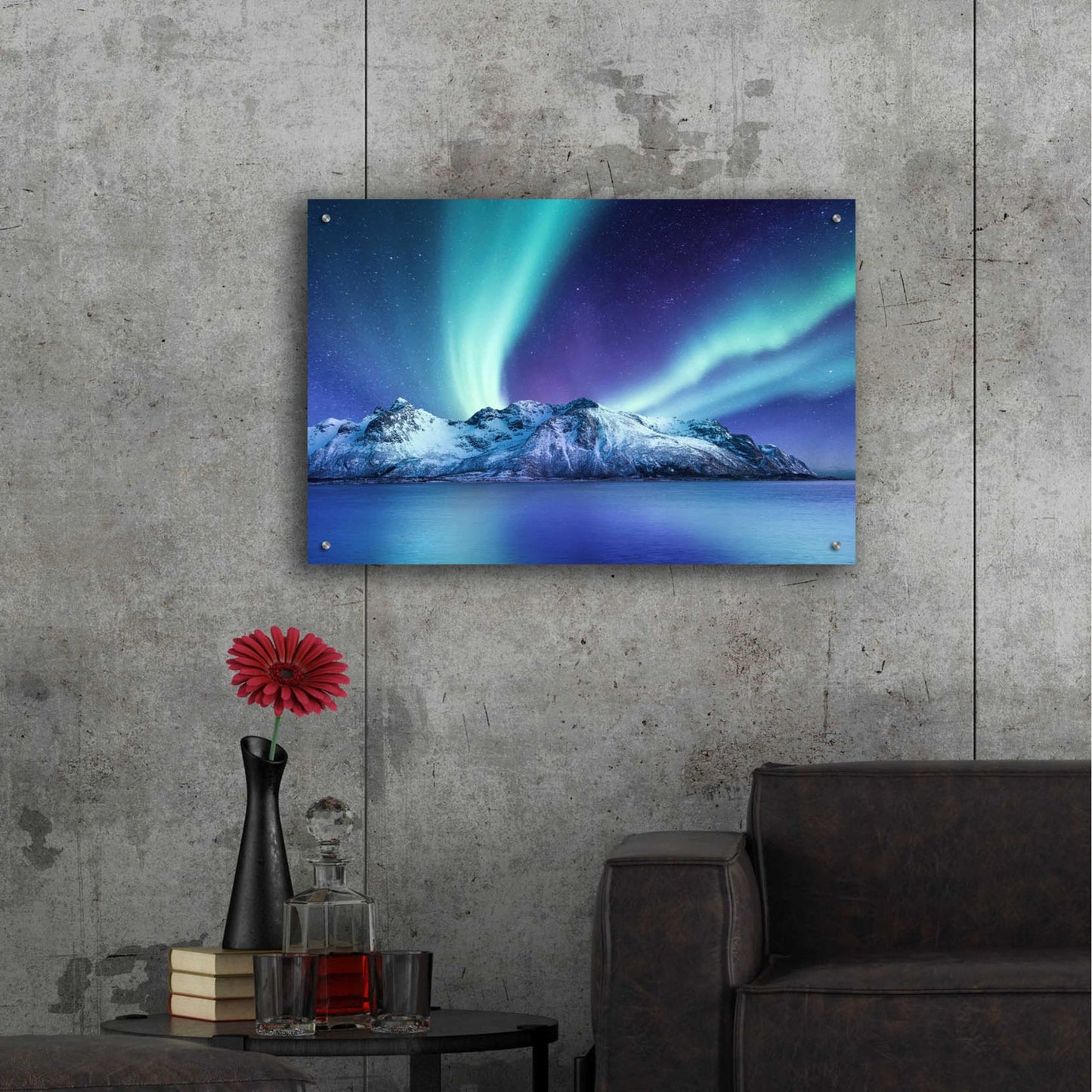 Epic Art 'Northern Lights In The Lofoten Islands Norway 1' by Epic Portfolio, Acrylic Glass Wall Art,36x24