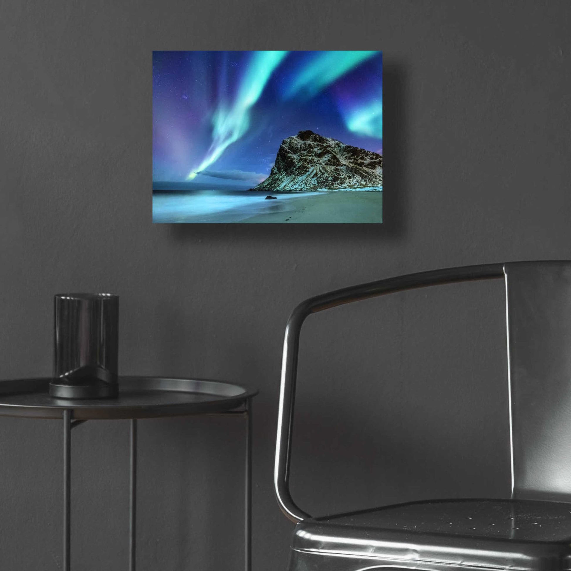 Epic Art 'Northern Lights In The Lofoten Islands Norway 2' by Epic Portfolio, Acrylic Glass Wall Art,16x12