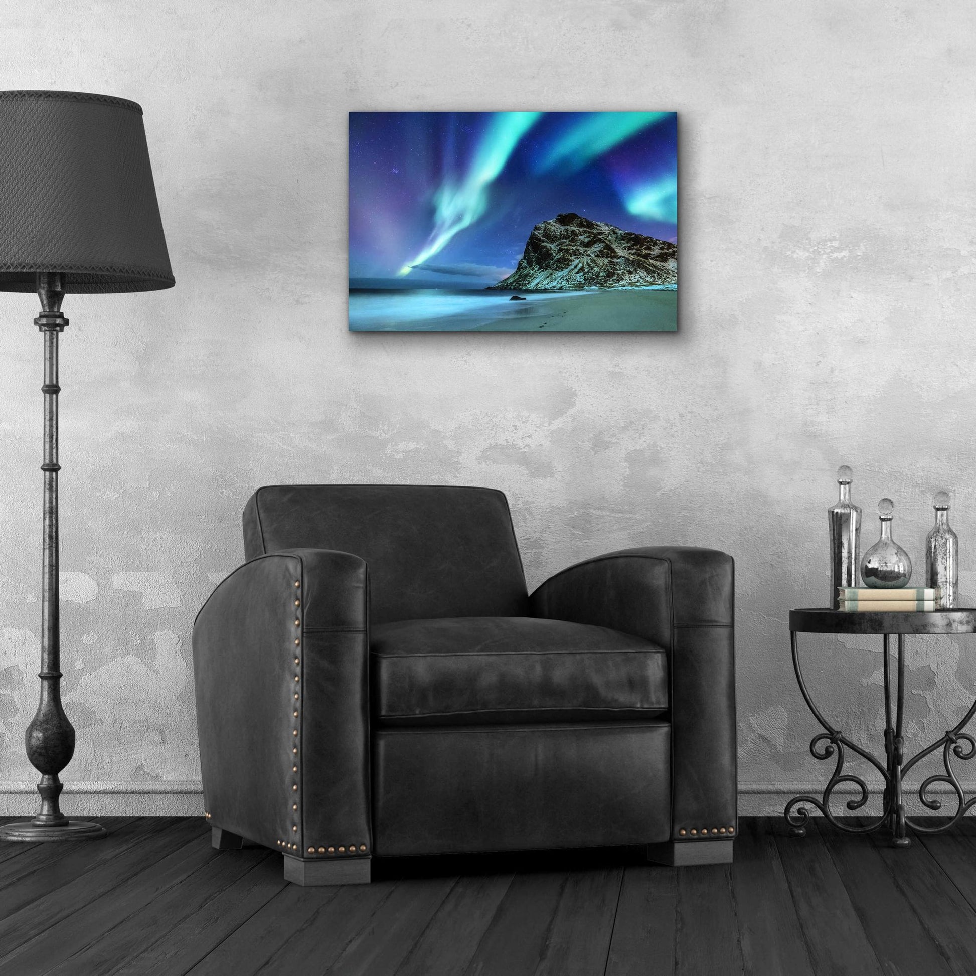 Epic Art 'Northern Lights In The Lofoten Islands Norway 2' by Epic Portfolio, Acrylic Glass Wall Art,24x16