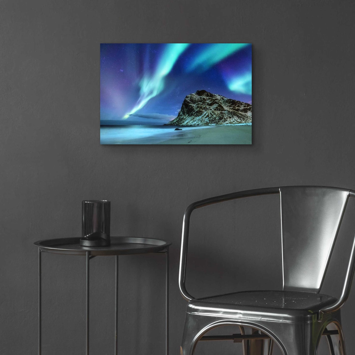 Epic Art 'Northern Lights In The Lofoten Islands Norway 2' by Epic Portfolio, Acrylic Glass Wall Art,24x16