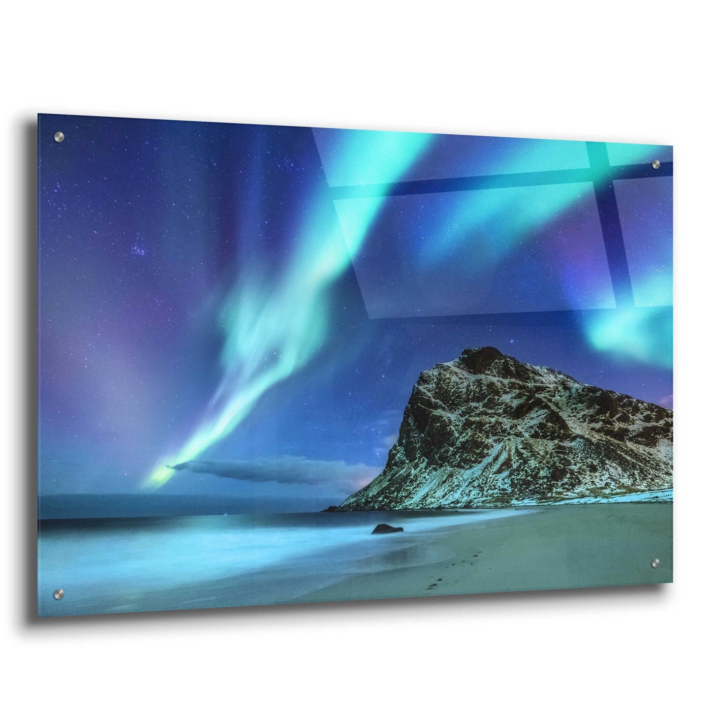 Epic Art 'Northern Lights In The Lofoten Islands Norway 2' by Epic Portfolio, Acrylic Glass Wall Art,36x24