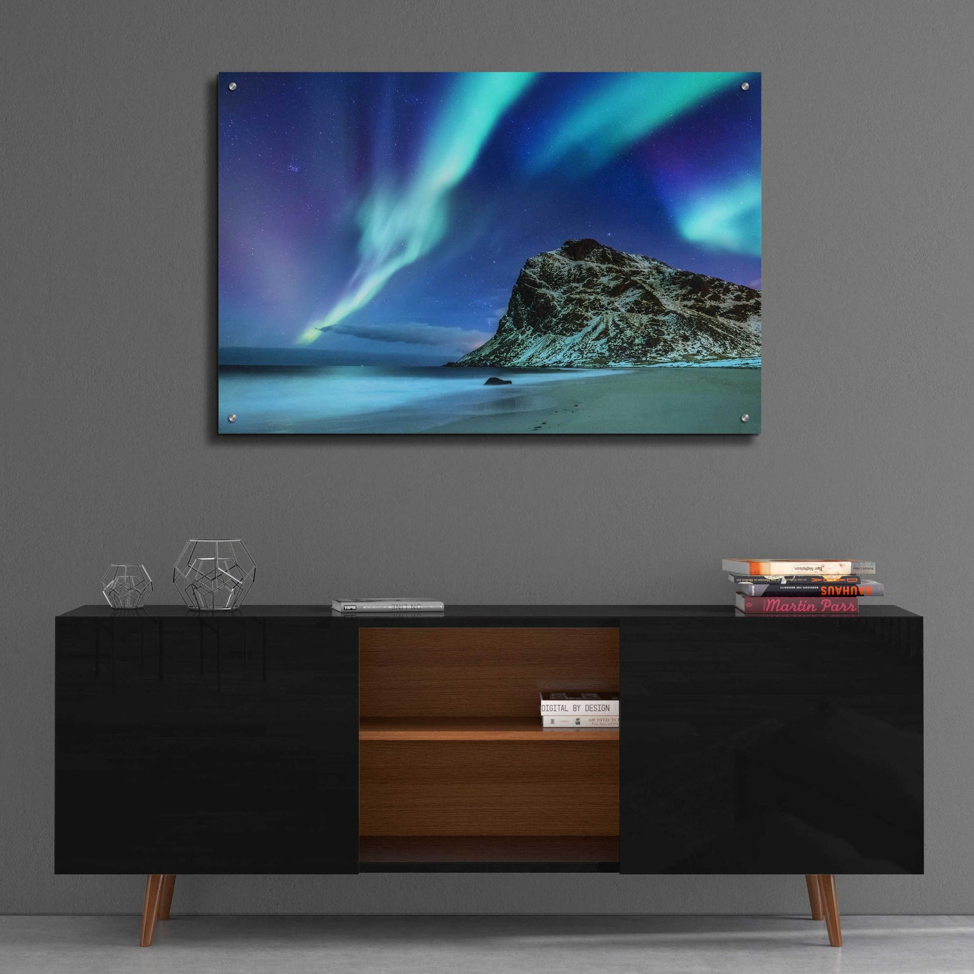 Epic Art 'Northern Lights In The Lofoten Islands Norway 2' by Epic Portfolio, Acrylic Glass Wall Art,36x24