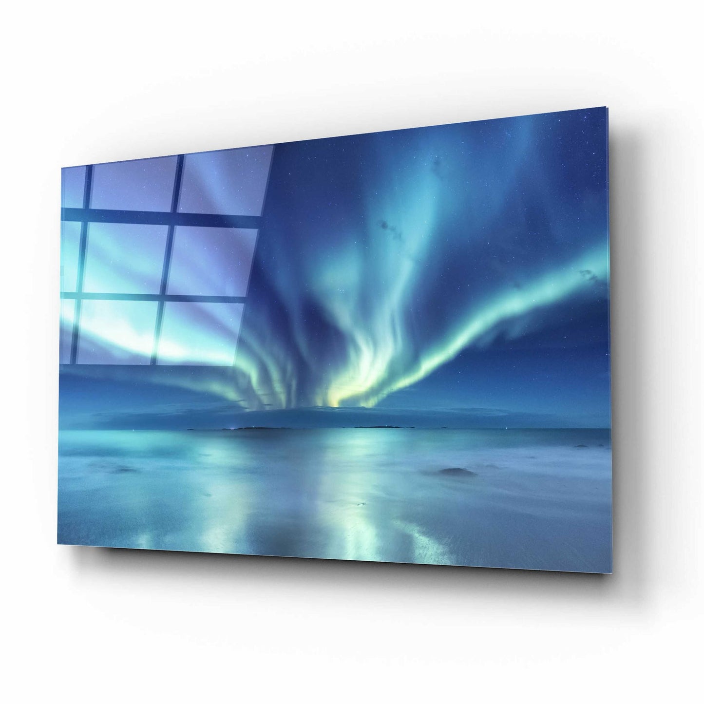 Epic Art 'Northern Lights In The Lofoten Islands Norway 3' by Epic Portfolio, Acrylic Glass Wall Art,16x12