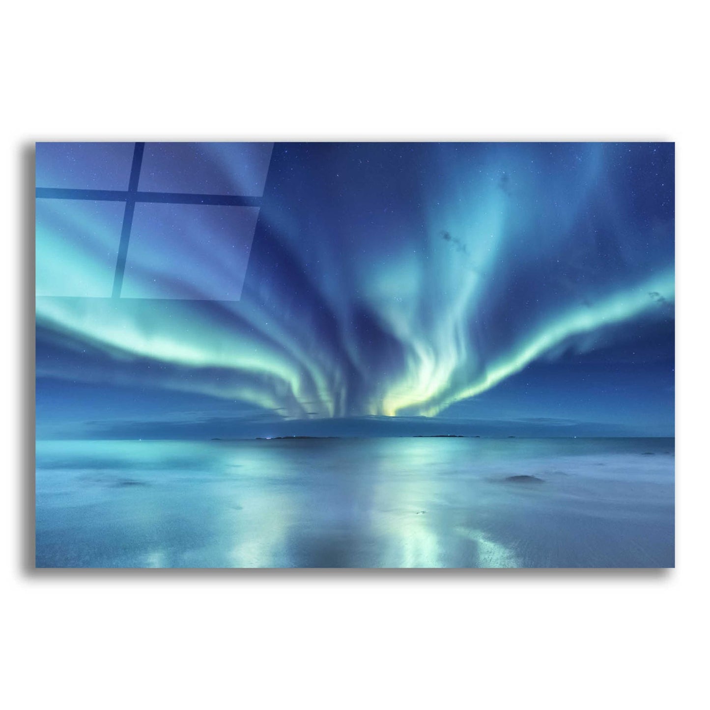 Epic Art 'Northern Lights In The Lofoten Islands Norway 3' by Epic Portfolio, Acrylic Glass Wall Art,16x12