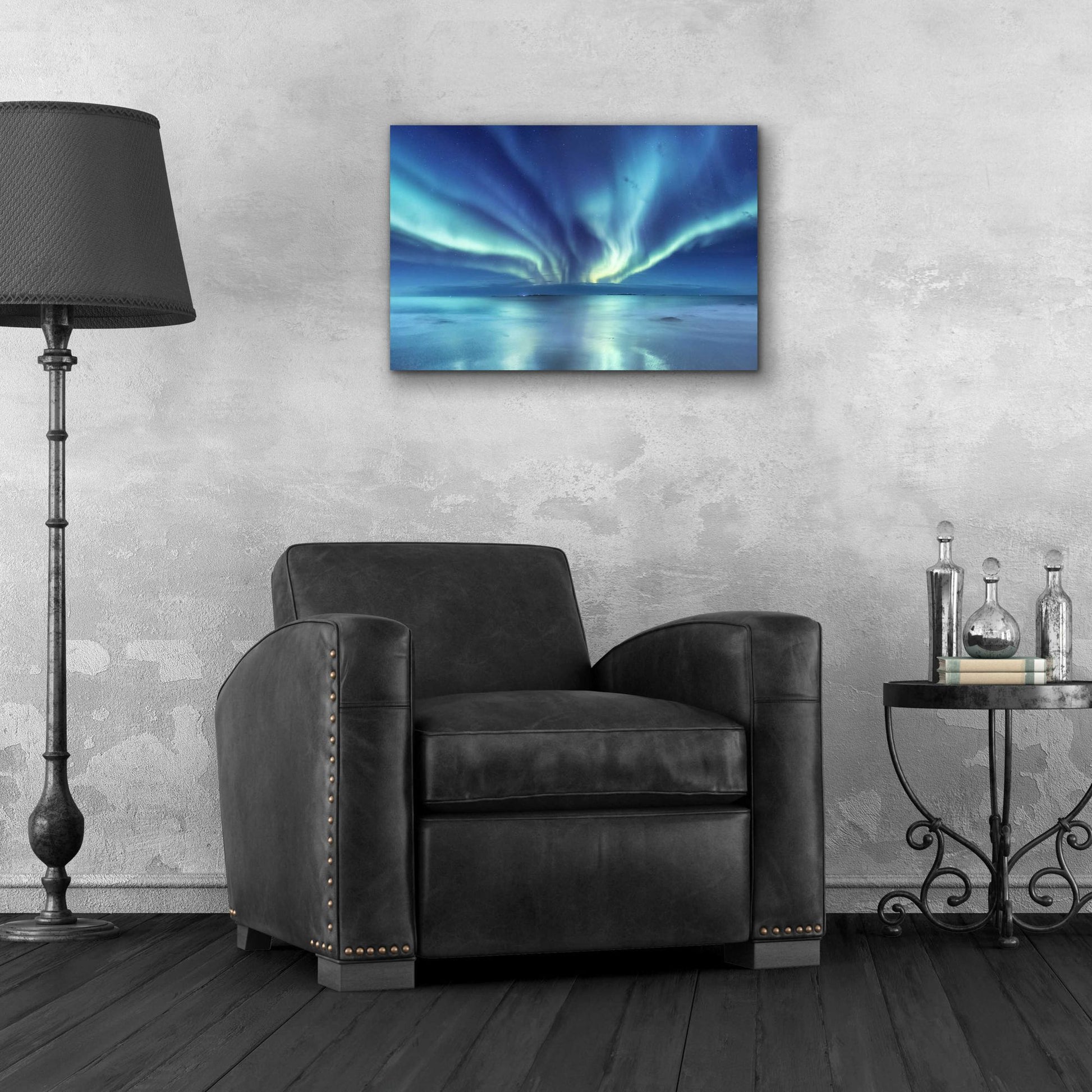 Epic Art 'Northern Lights In The Lofoten Islands Norway 3' by Epic Portfolio, Acrylic Glass Wall Art,24x16