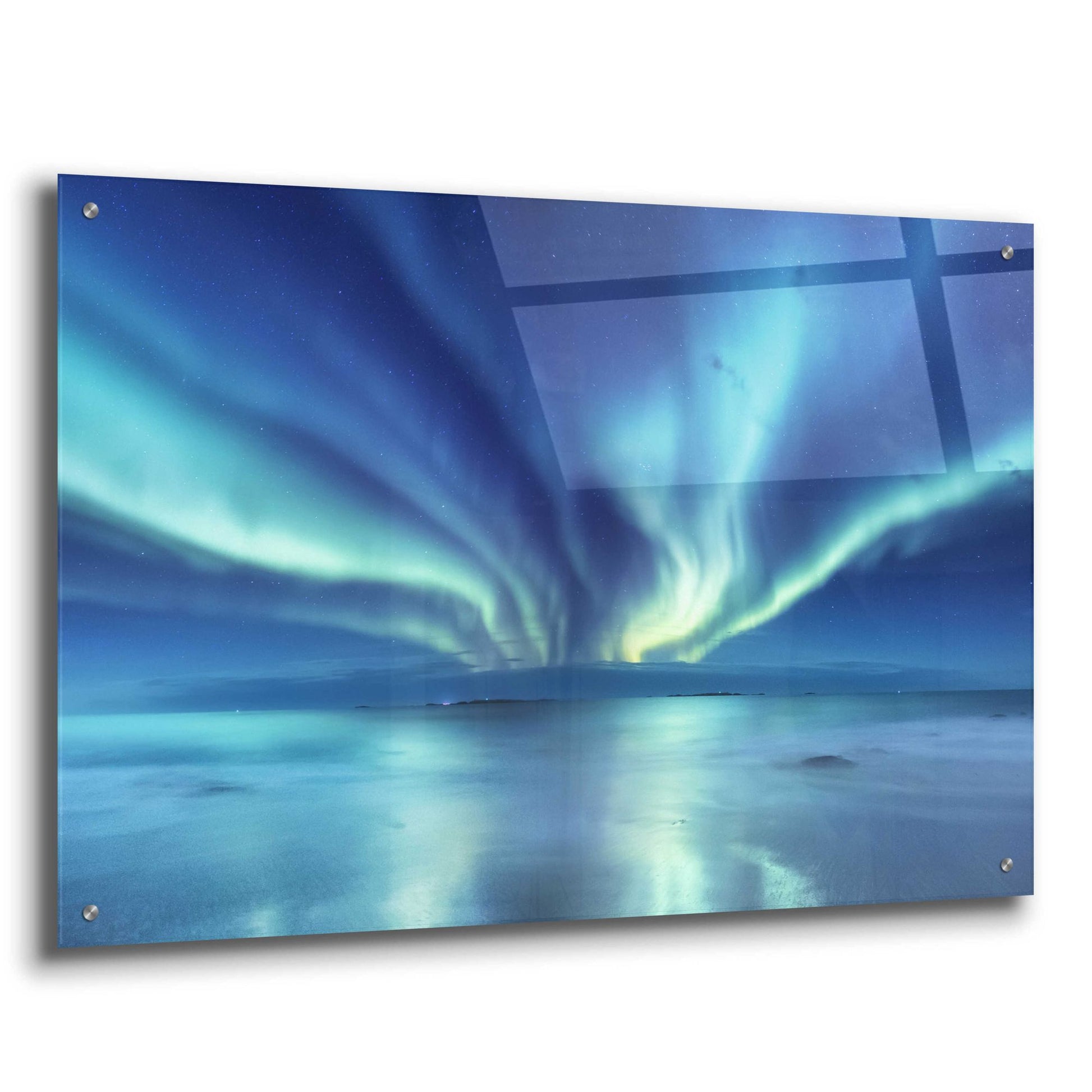 Epic Art 'Northern Lights In The Lofoten Islands Norway 3' by Epic Portfolio, Acrylic Glass Wall Art,36x24