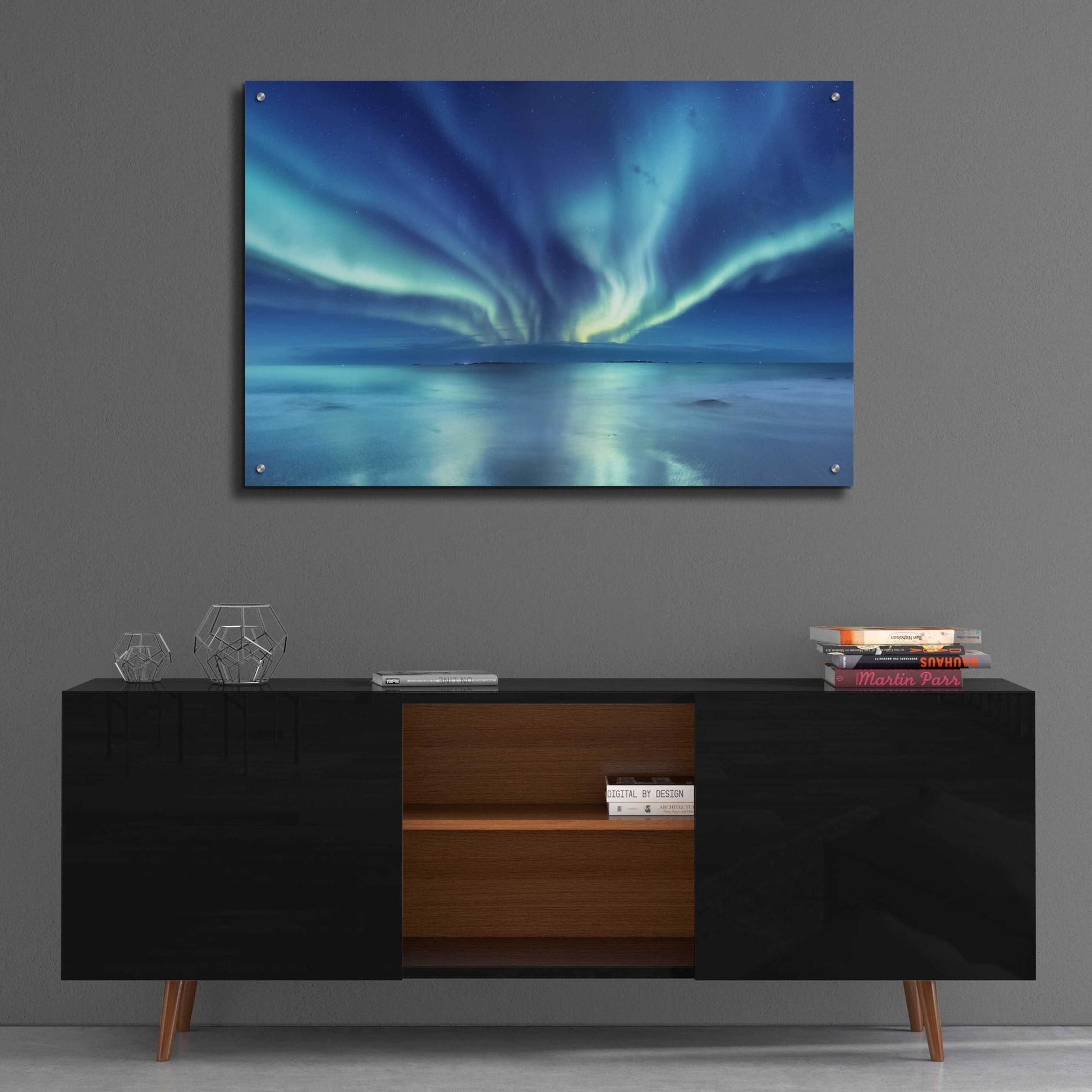 Epic Art 'Northern Lights In The Lofoten Islands Norway 3' by Epic Portfolio, Acrylic Glass Wall Art,36x24