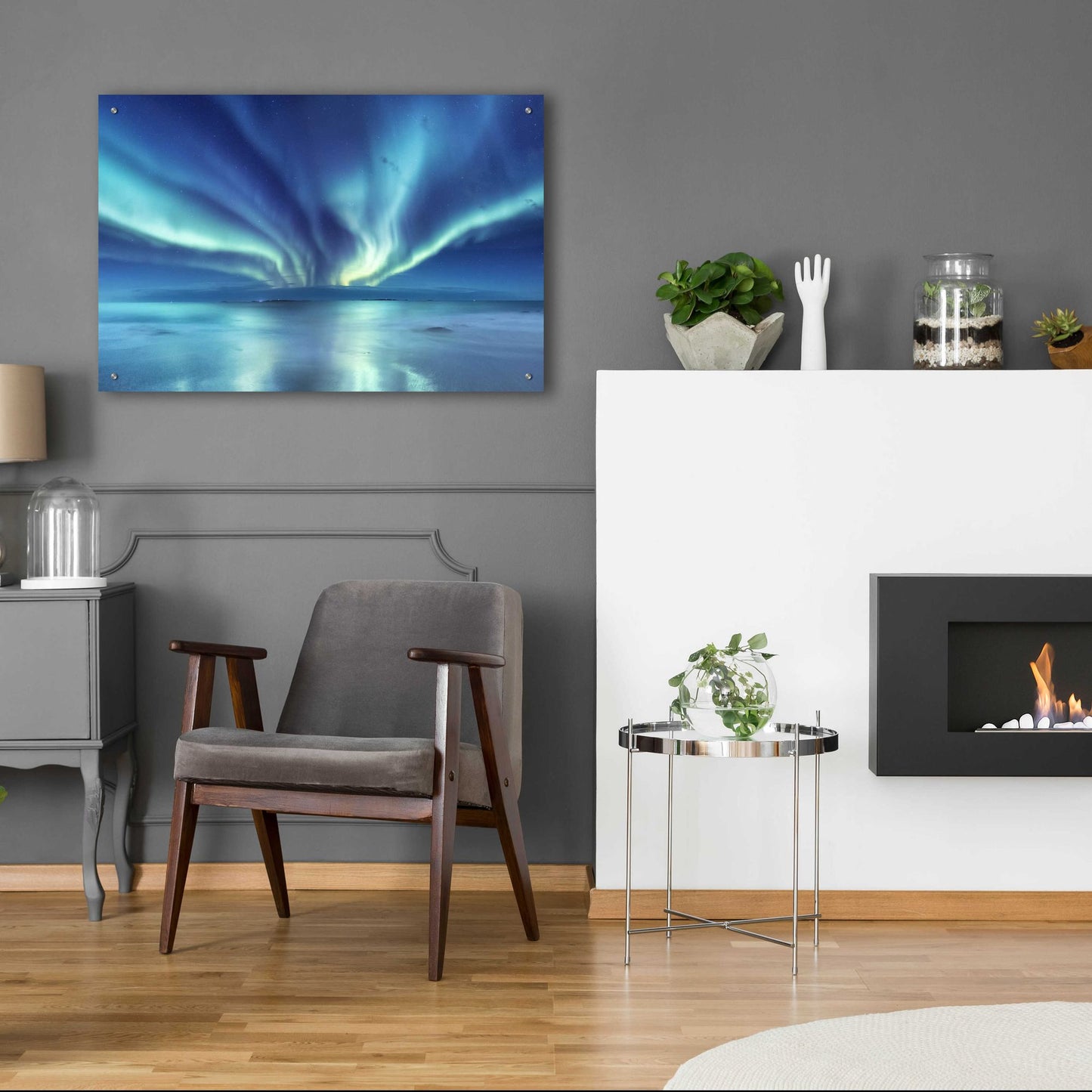 Epic Art 'Northern Lights In The Lofoten Islands Norway 3' by Epic Portfolio, Acrylic Glass Wall Art,36x24