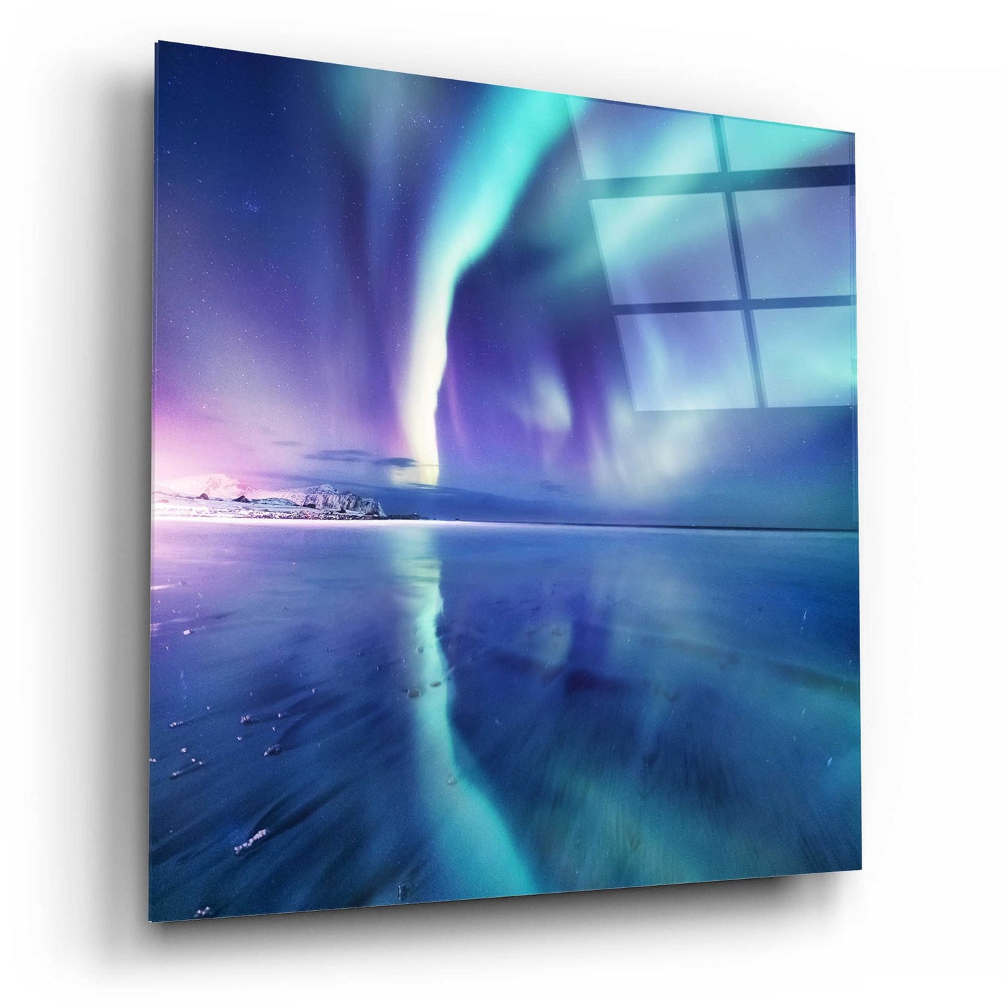 Epic Art 'Northern Lights In The Lofoten Islands Norway 4' by Epic Portfolio, Acrylic Glass Wall Art,12x12