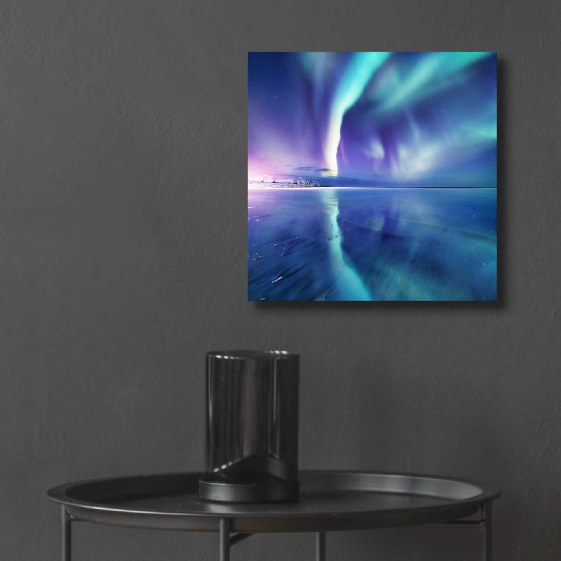 Epic Art 'Northern Lights In The Lofoten Islands Norway 4' by Epic Portfolio, Acrylic Glass Wall Art,12x12