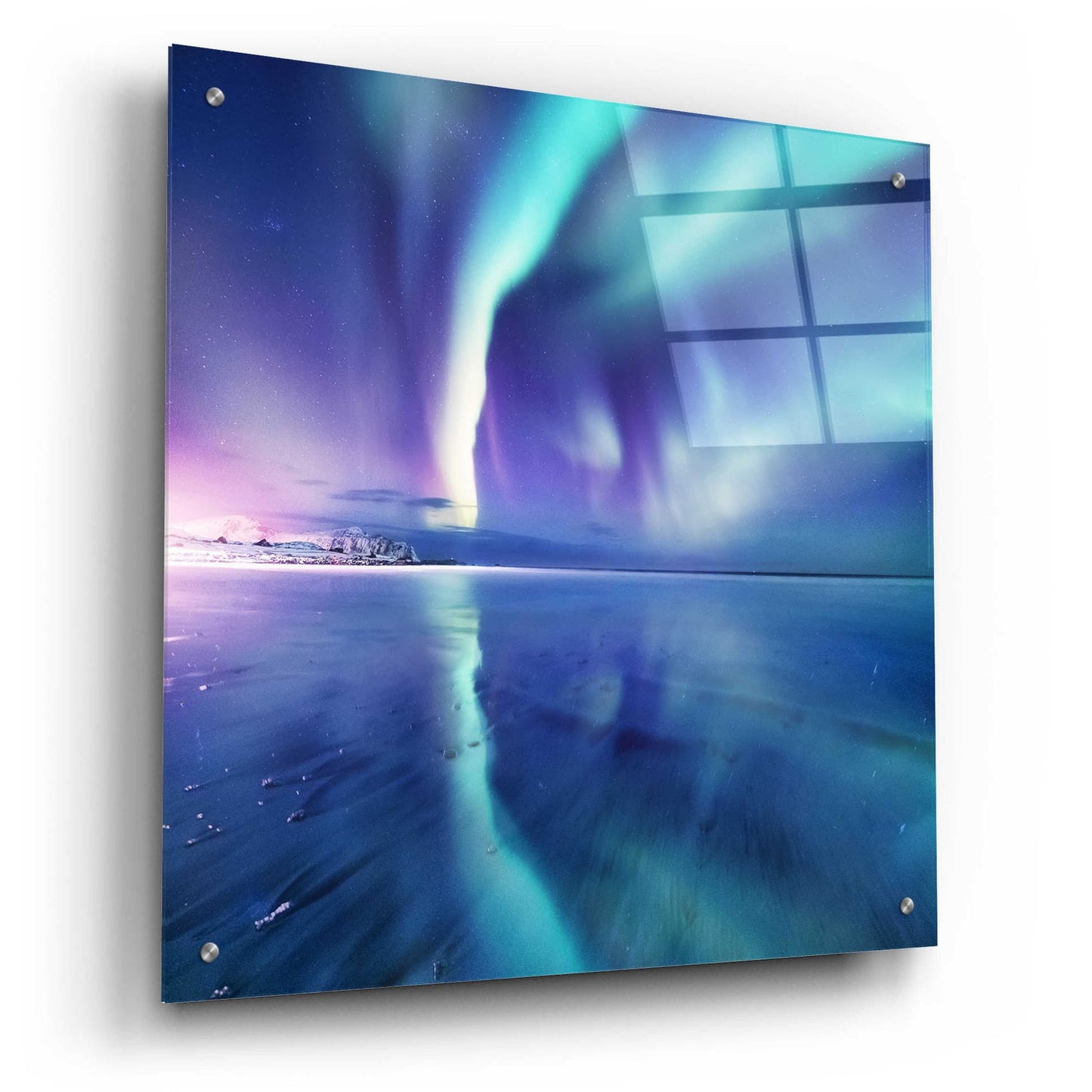 Epic Art 'Northern Lights In The Lofoten Islands Norway 4' by Epic Portfolio, Acrylic Glass Wall Art,24x24