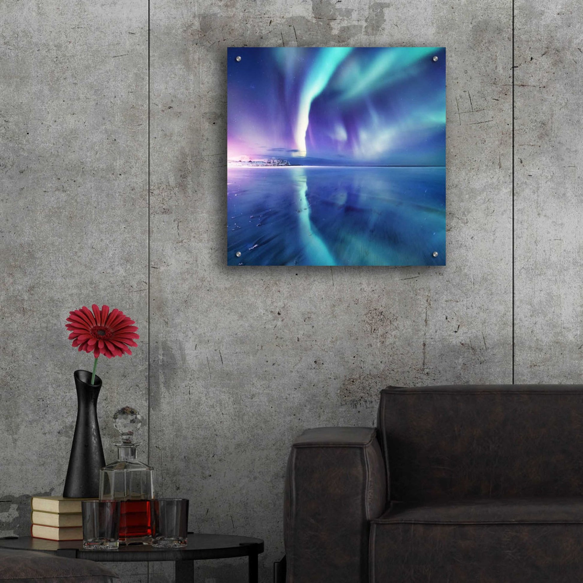 Epic Art 'Northern Lights In The Lofoten Islands Norway 4' by Epic Portfolio, Acrylic Glass Wall Art,24x24