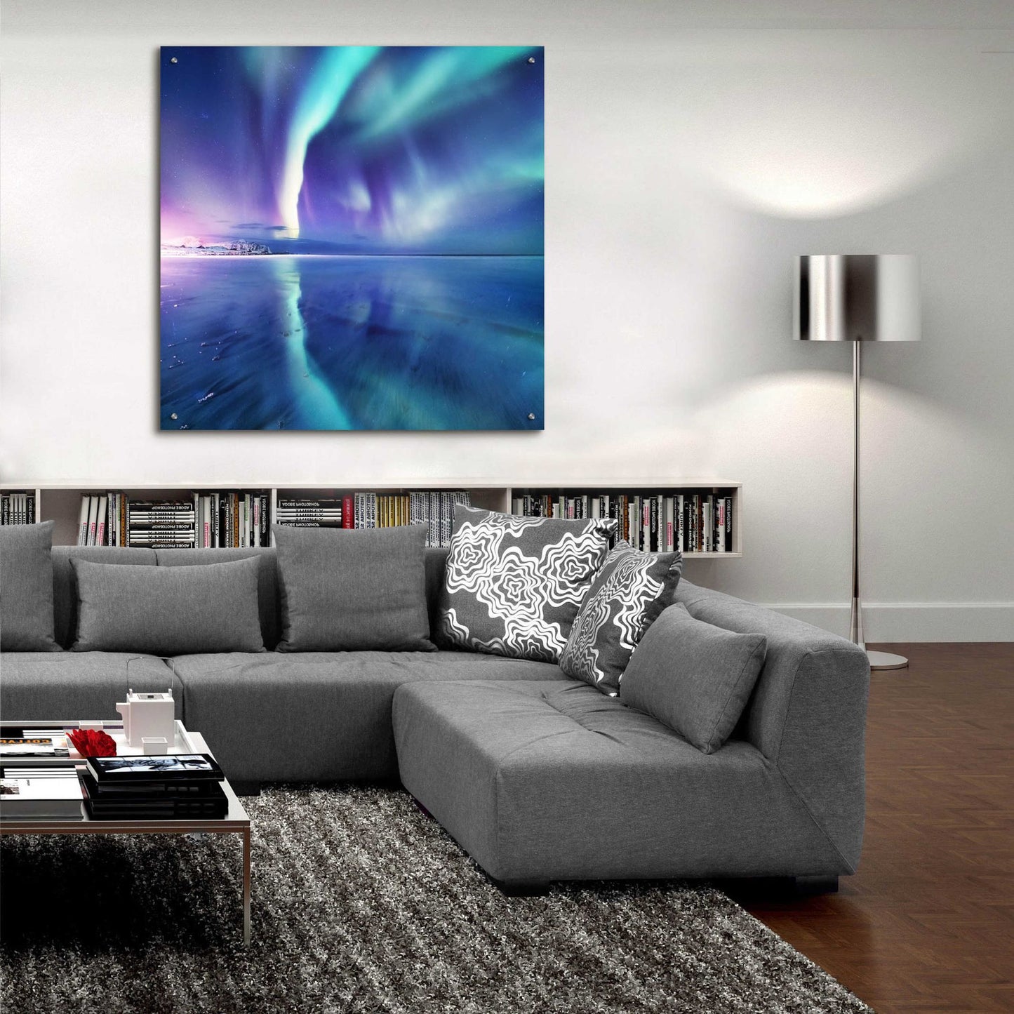 Epic Art 'Northern Lights In The Lofoten Islands Norway 4' by Epic Portfolio, Acrylic Glass Wall Art,36x36