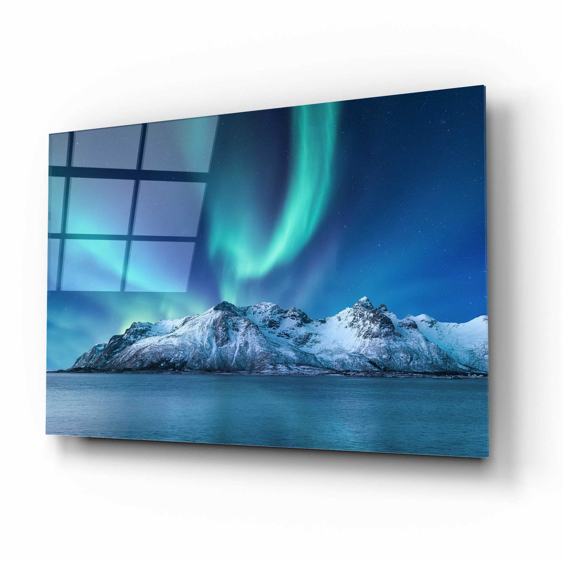 Epic Art 'Northern Lights In The Lofoten Islands Norway 6' by Epic Portfolio, Acrylic Glass Wall Art,16x12