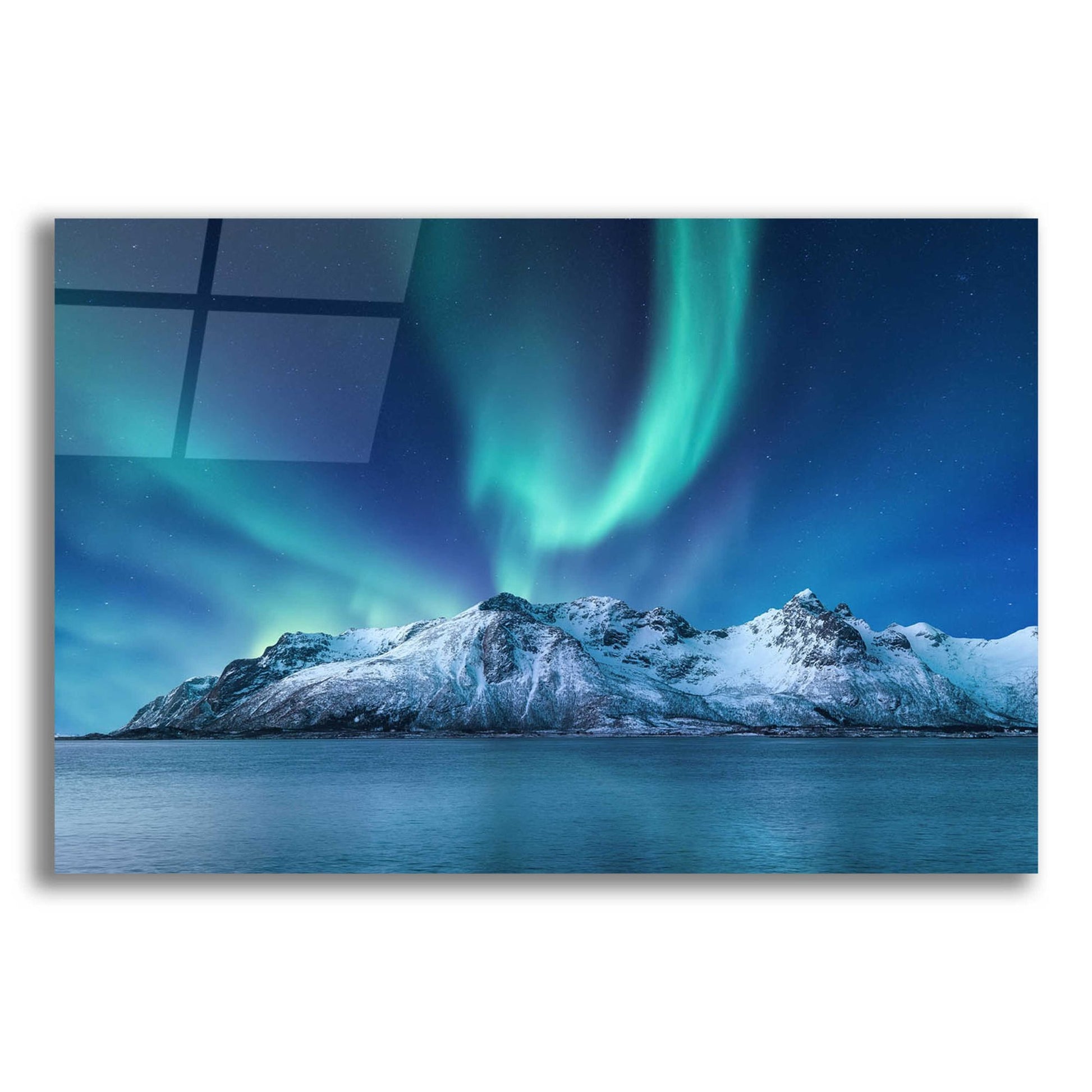 Epic Art 'Northern Lights In The Lofoten Islands Norway 6' by Epic Portfolio, Acrylic Glass Wall Art,16x12