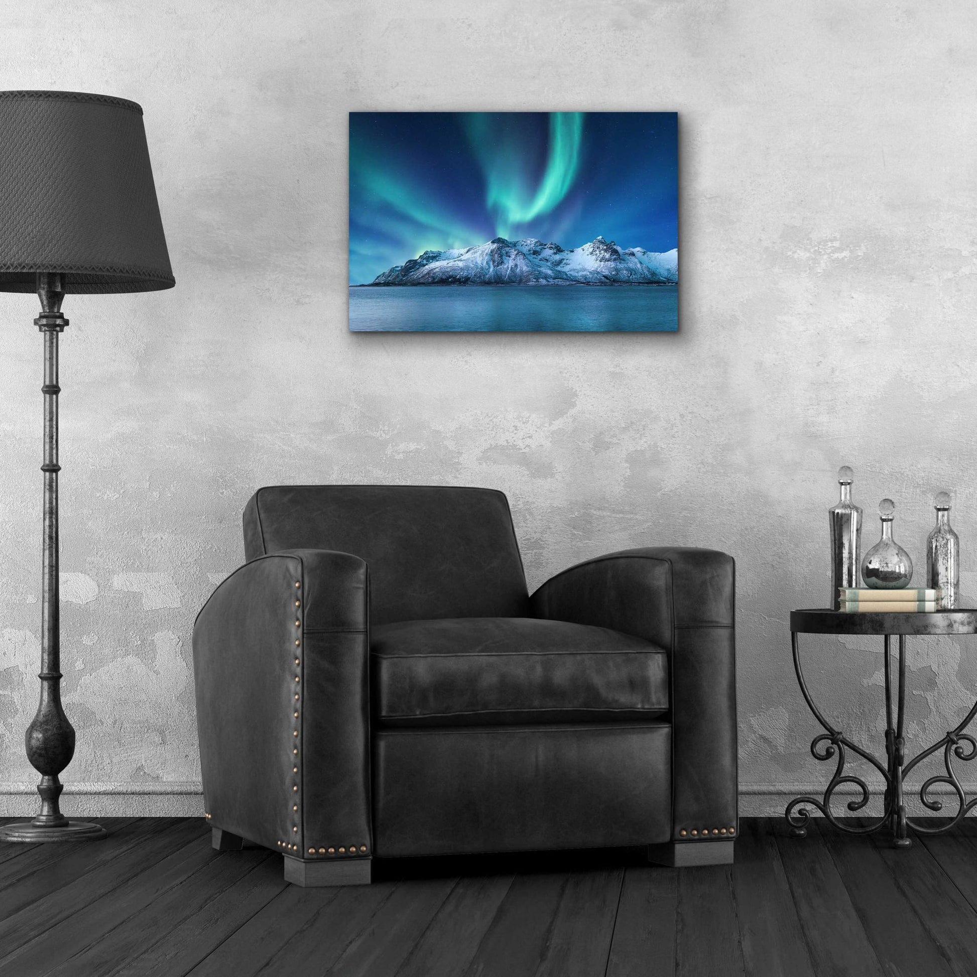 Epic Art 'Northern Lights In The Lofoten Islands Norway 6' by Epic Portfolio, Acrylic Glass Wall Art,24x16