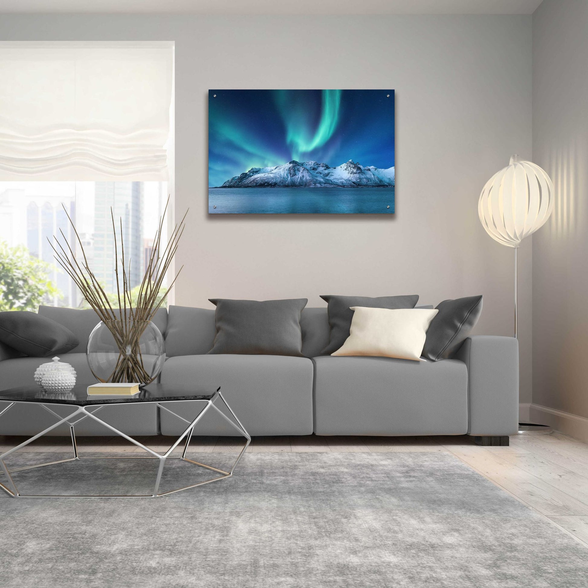 Epic Art 'Northern Lights In The Lofoten Islands Norway 6' by Epic Portfolio, Acrylic Glass Wall Art,36x24