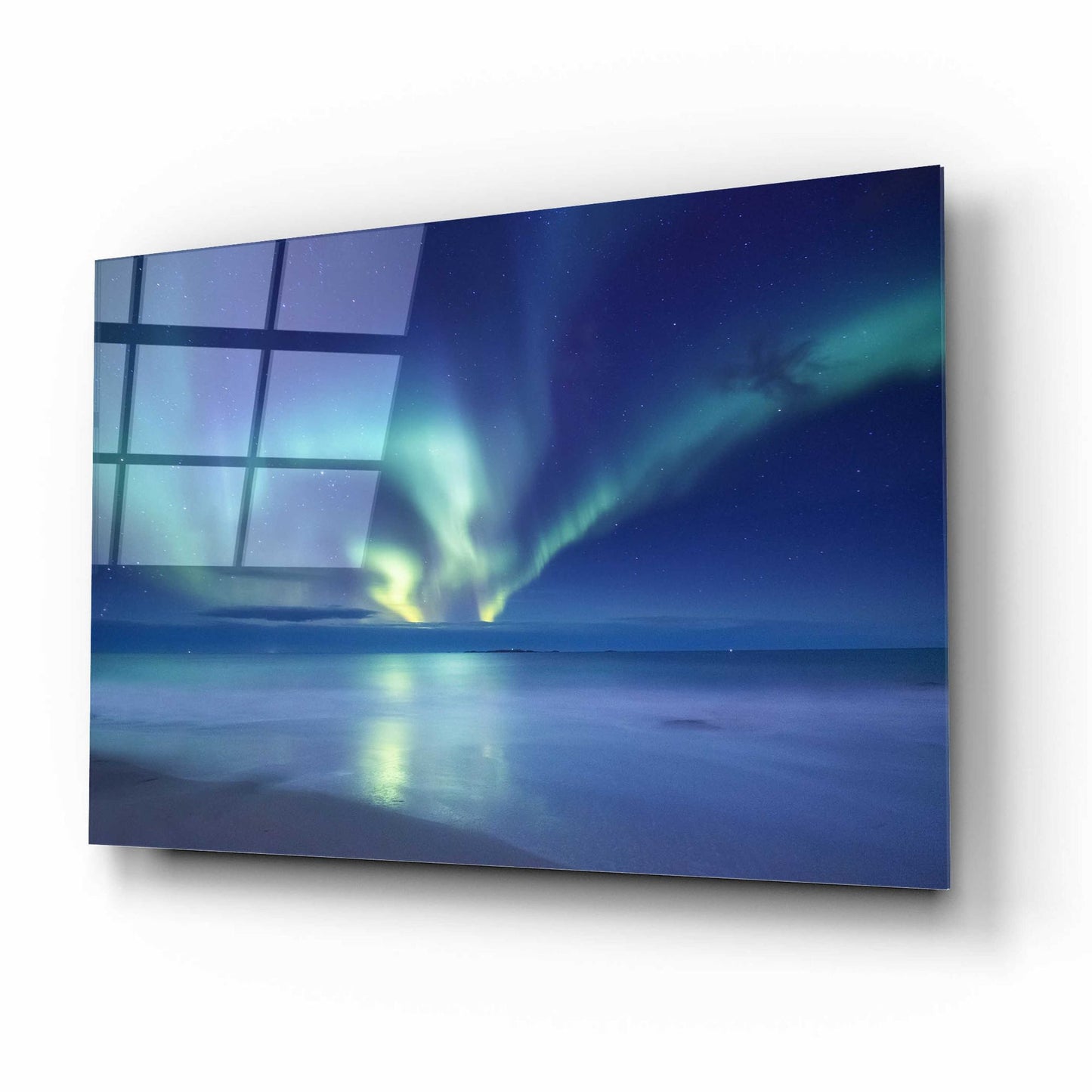 Epic Art 'Northern Lights In The Lofoten Islands Norway 7' by Epic Portfolio, Acrylic Glass Wall Art,16x12