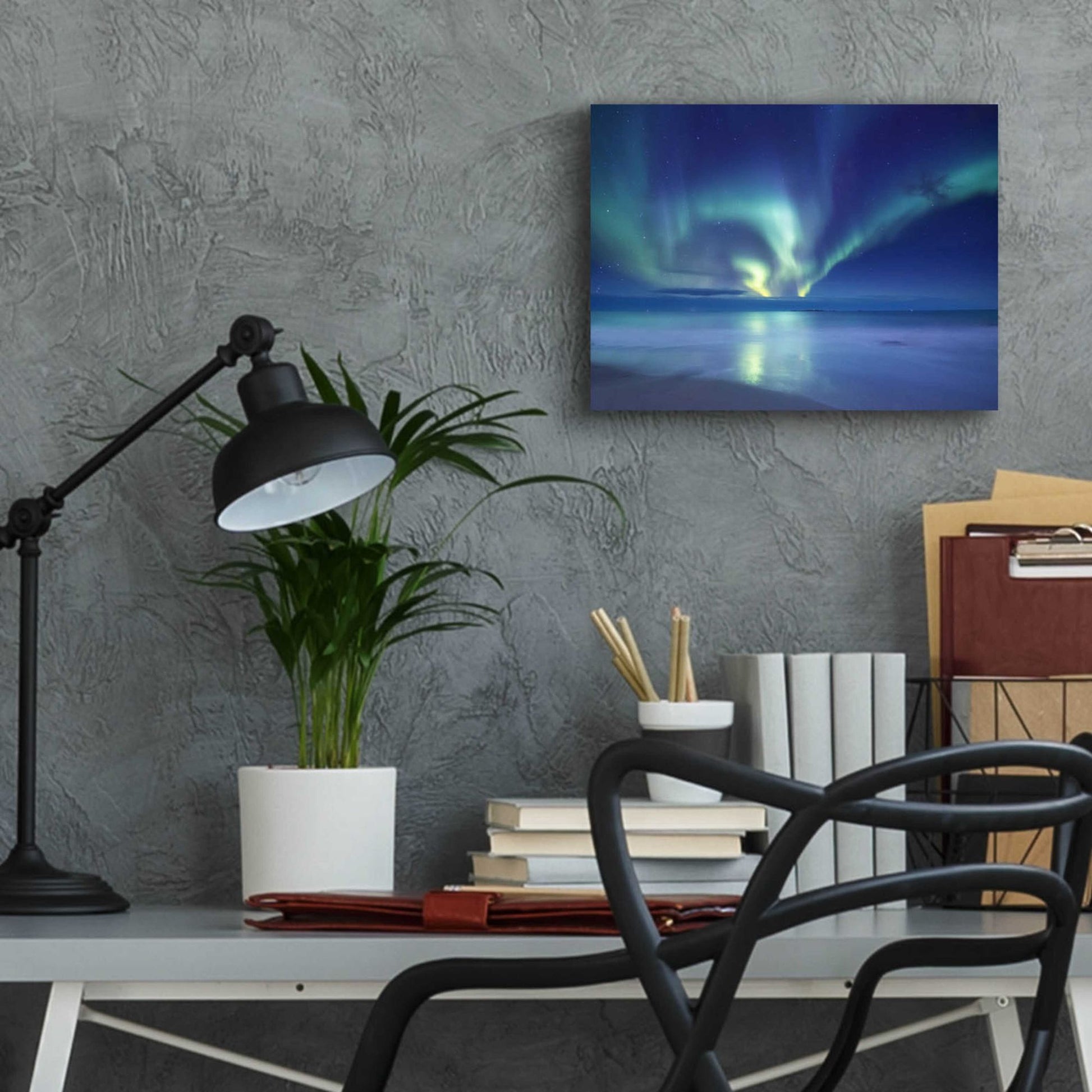 Epic Art 'Northern Lights In The Lofoten Islands Norway 7' by Epic Portfolio, Acrylic Glass Wall Art,16x12