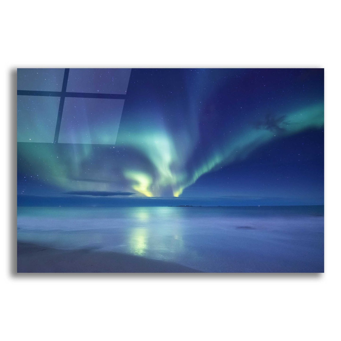 Epic Art 'Northern Lights In The Lofoten Islands Norway 7' by Epic Portfolio, Acrylic Glass Wall Art,16x12