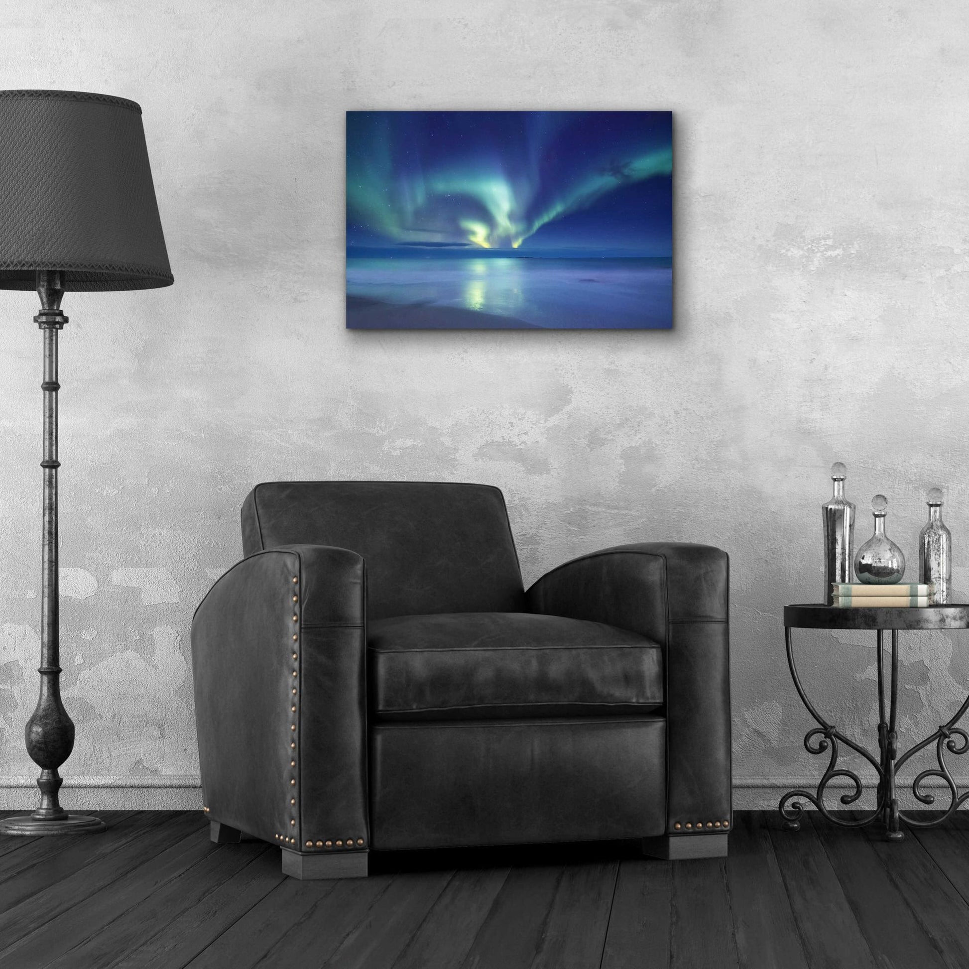 Epic Art 'Northern Lights In The Lofoten Islands Norway 7' by Epic Portfolio, Acrylic Glass Wall Art,24x16