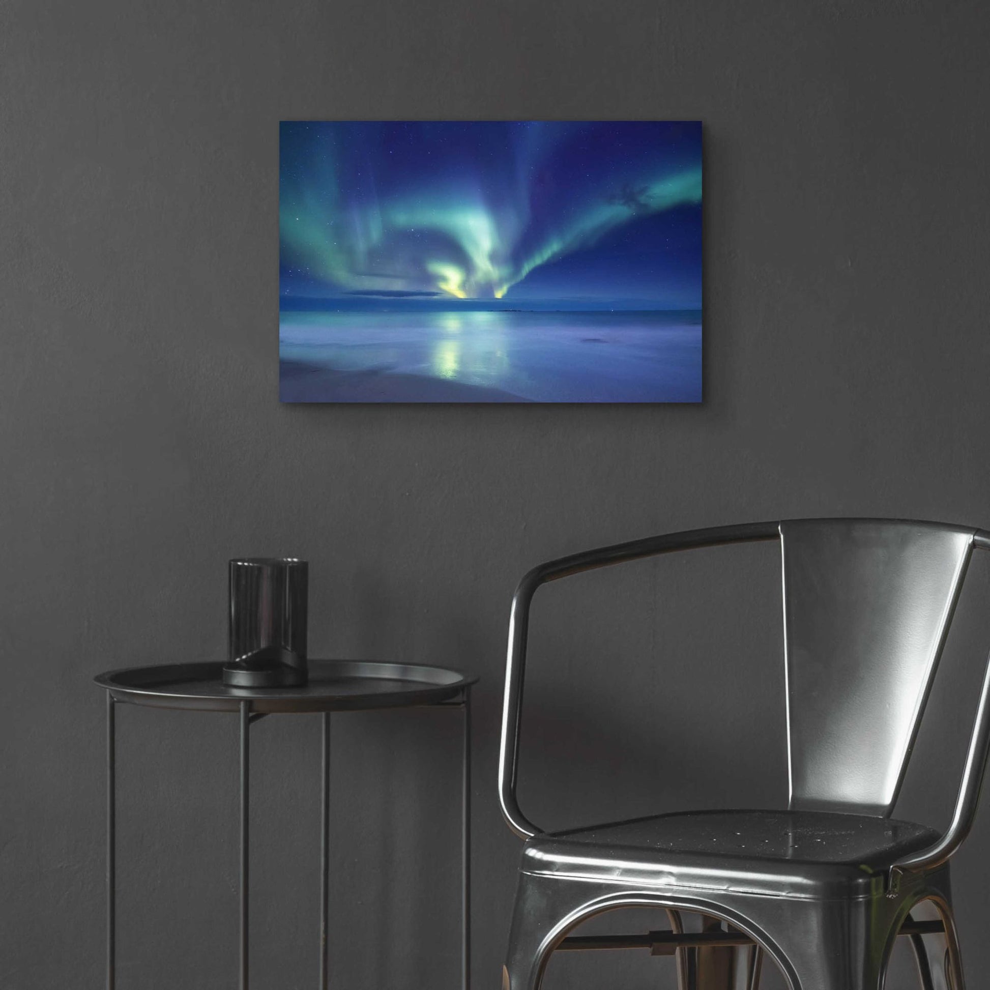 Epic Art 'Northern Lights In The Lofoten Islands Norway 7' by Epic Portfolio, Acrylic Glass Wall Art,24x16