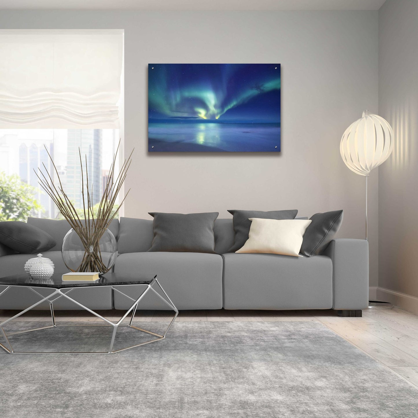 Epic Art 'Northern Lights In The Lofoten Islands Norway 7' by Epic Portfolio, Acrylic Glass Wall Art,36x24