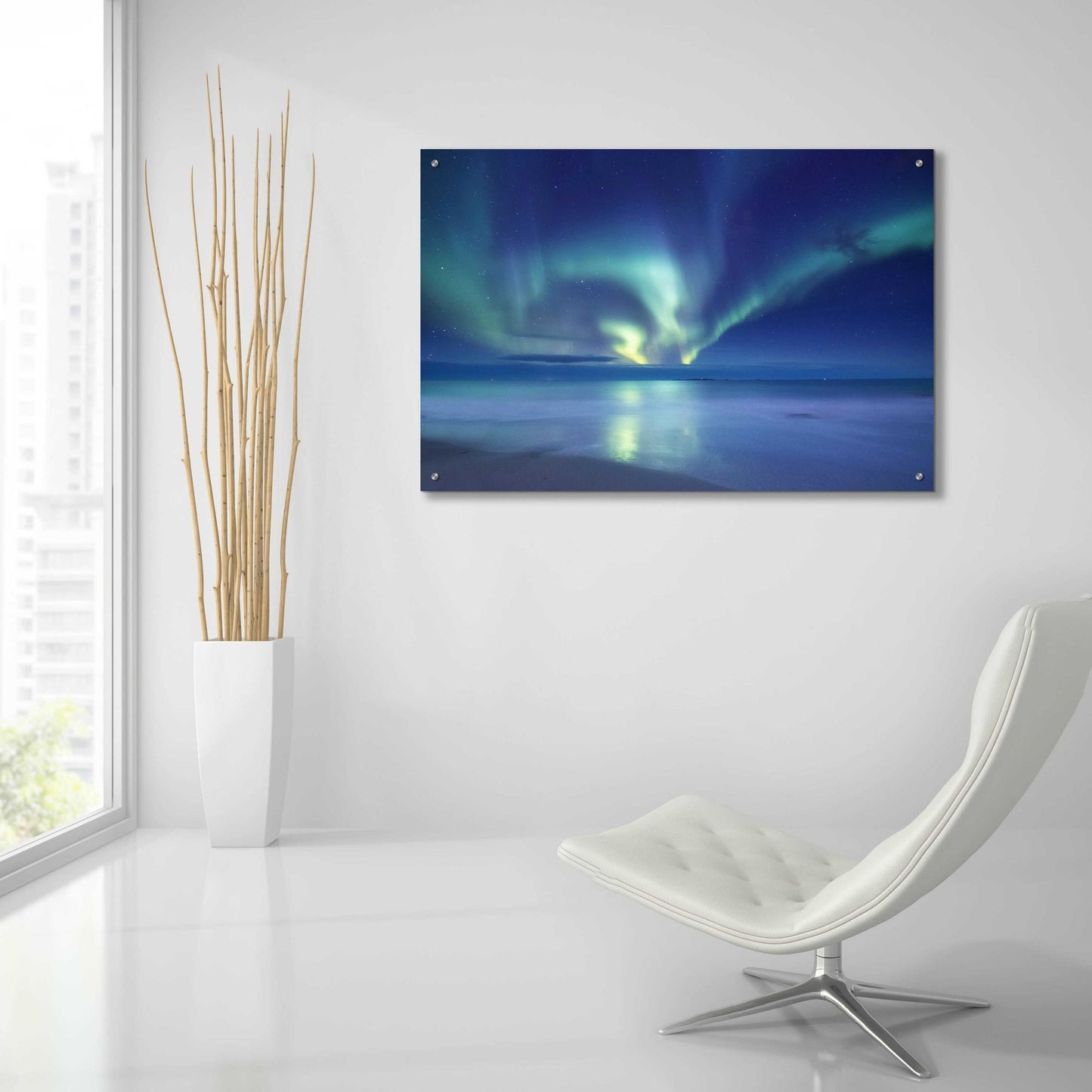 Epic Art 'Northern Lights In The Lofoten Islands Norway 7' by Epic Portfolio, Acrylic Glass Wall Art,36x24