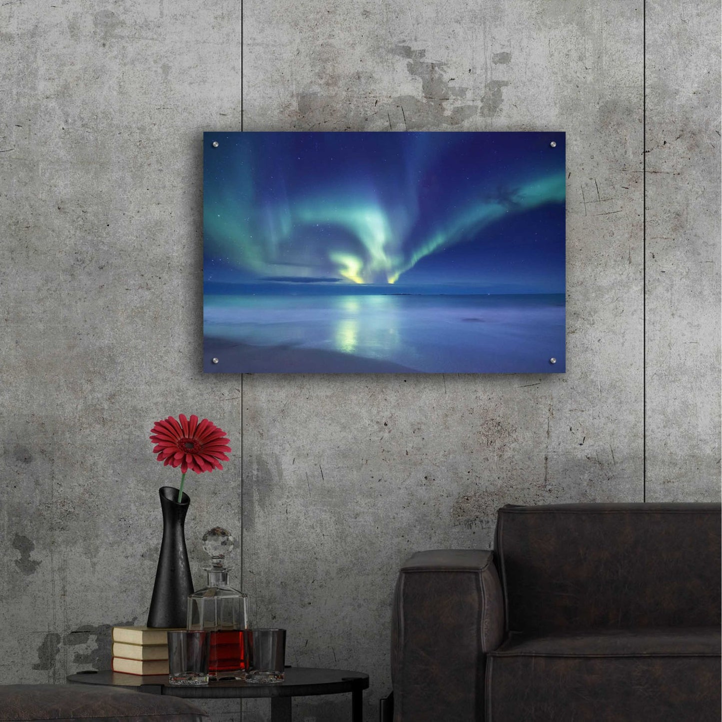 Epic Art 'Northern Lights In The Lofoten Islands Norway 7' by Epic Portfolio, Acrylic Glass Wall Art,36x24