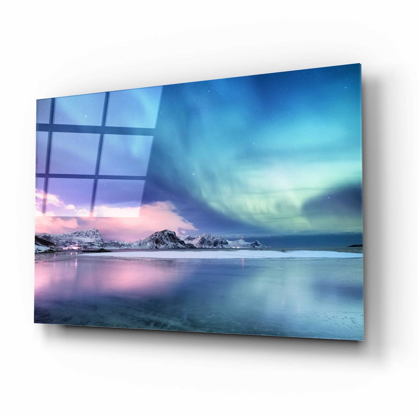 Epic Art 'Northern Lights In The Lofoten Islands Norway 8' by Epic Portfolio, Acrylic Glass Wall Art,16x12