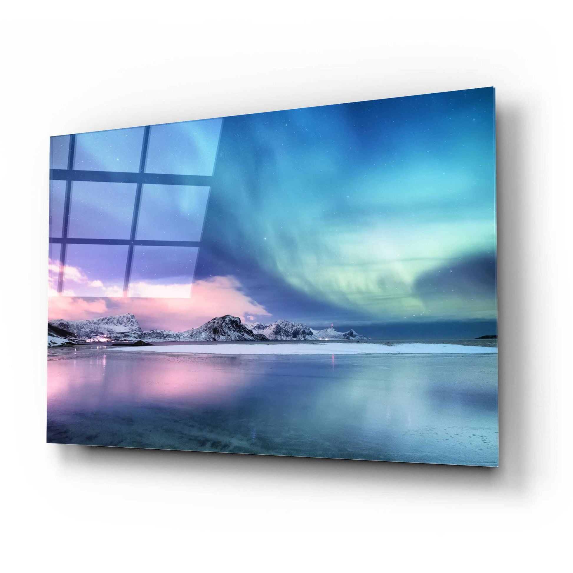 Epic Art 'Northern Lights In The Lofoten Islands Norway 8' by Epic Portfolio, Acrylic Glass Wall Art,24x16