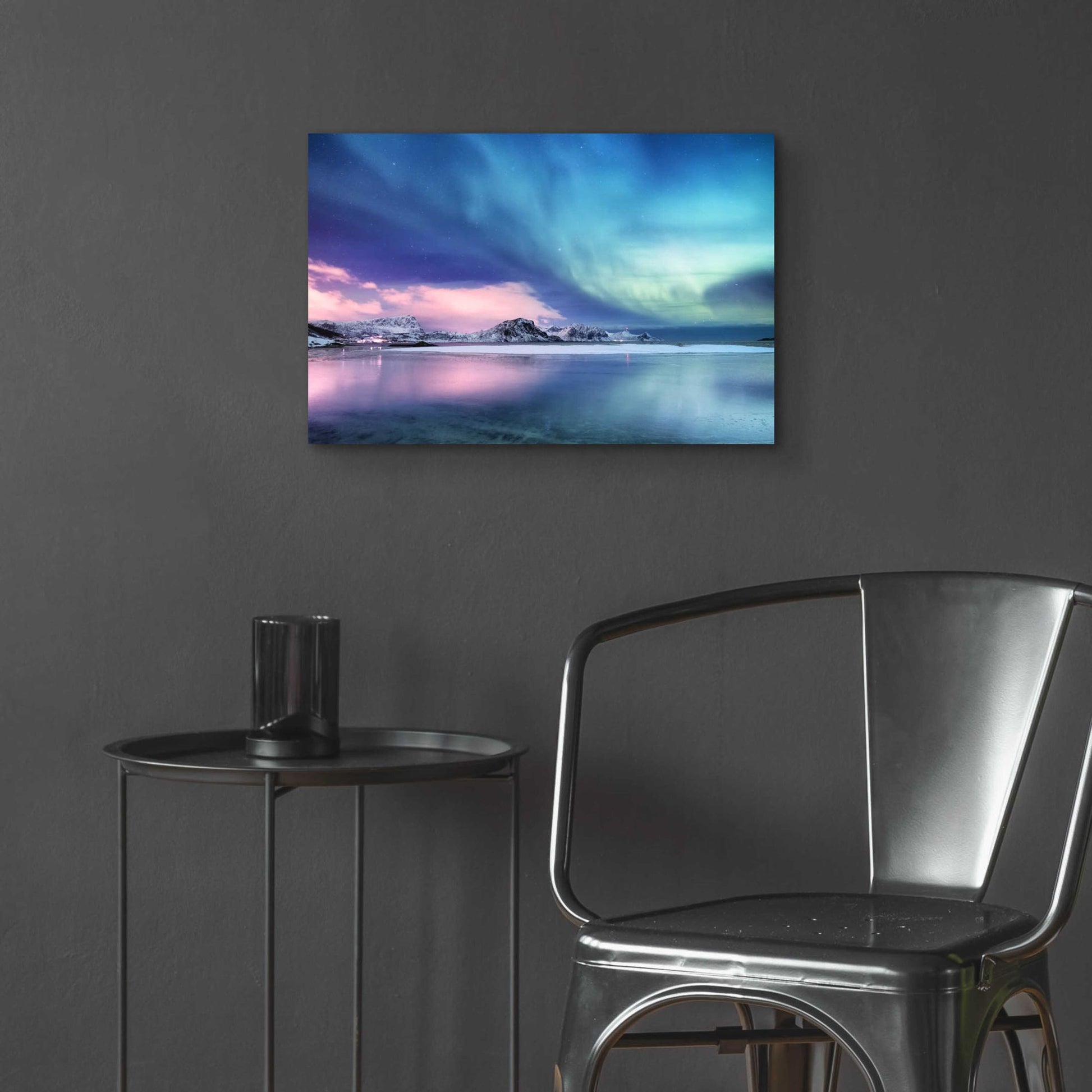 Epic Art 'Northern Lights In The Lofoten Islands Norway 8' by Epic Portfolio, Acrylic Glass Wall Art,24x16