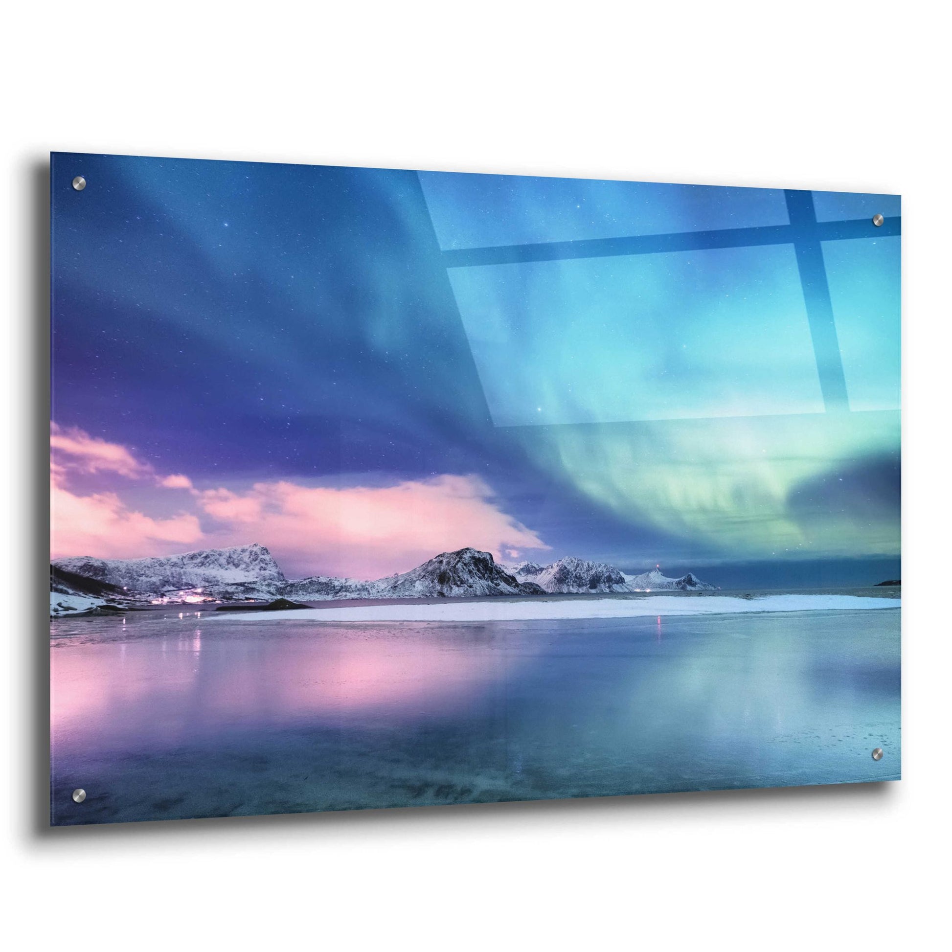 Epic Art 'Northern Lights In The Lofoten Islands Norway 8' by Epic Portfolio, Acrylic Glass Wall Art,36x24