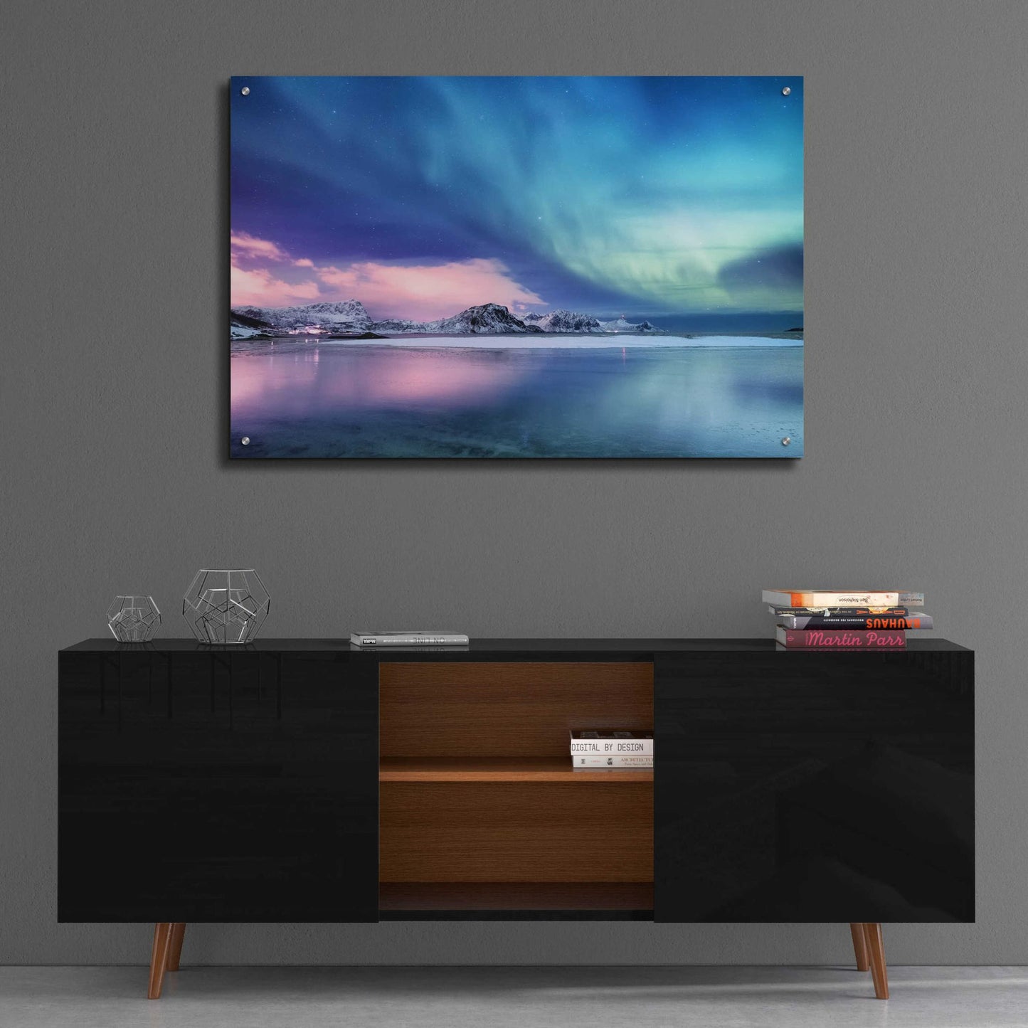 Epic Art 'Northern Lights In The Lofoten Islands Norway 8' by Epic Portfolio, Acrylic Glass Wall Art,36x24