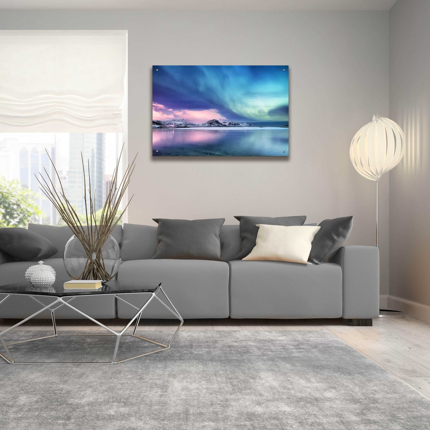 Epic Art 'Northern Lights In The Lofoten Islands Norway 8' by Epic Portfolio, Acrylic Glass Wall Art,36x24