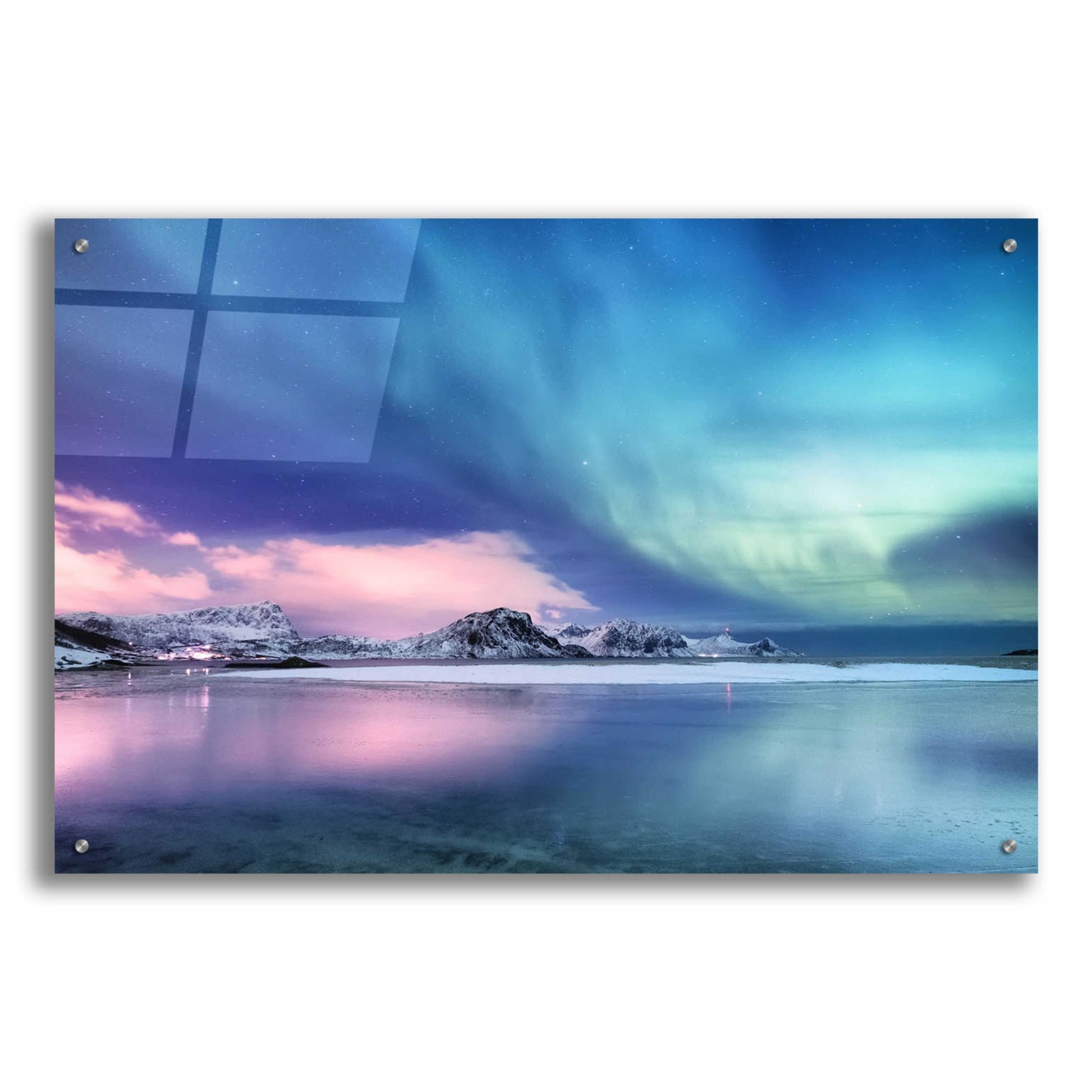 Epic Art 'Northern Lights In The Lofoten Islands Norway 8' by Epic Portfolio, Acrylic Glass Wall Art,36x24