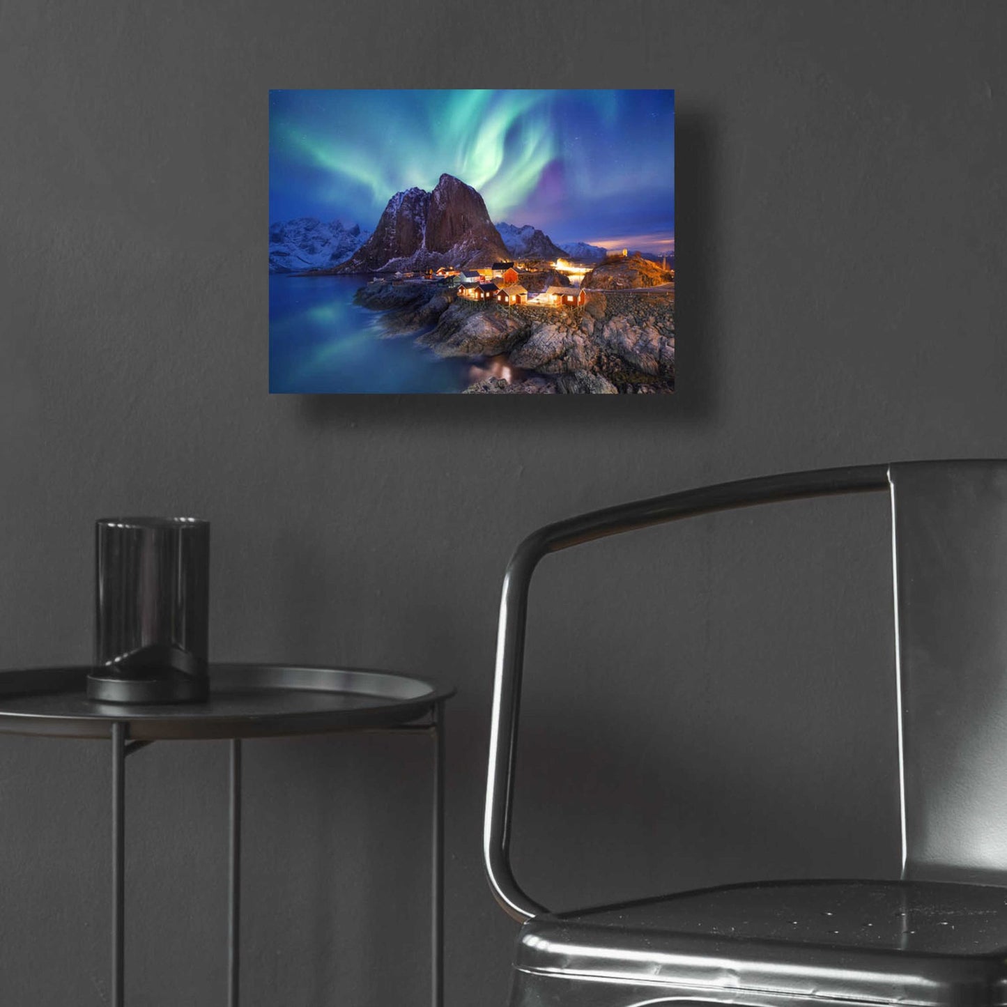 Epic Art 'Northern Lights In The Lofoten Islands Norway 9' by Epic Portfolio, Acrylic Glass Wall Art,16x12