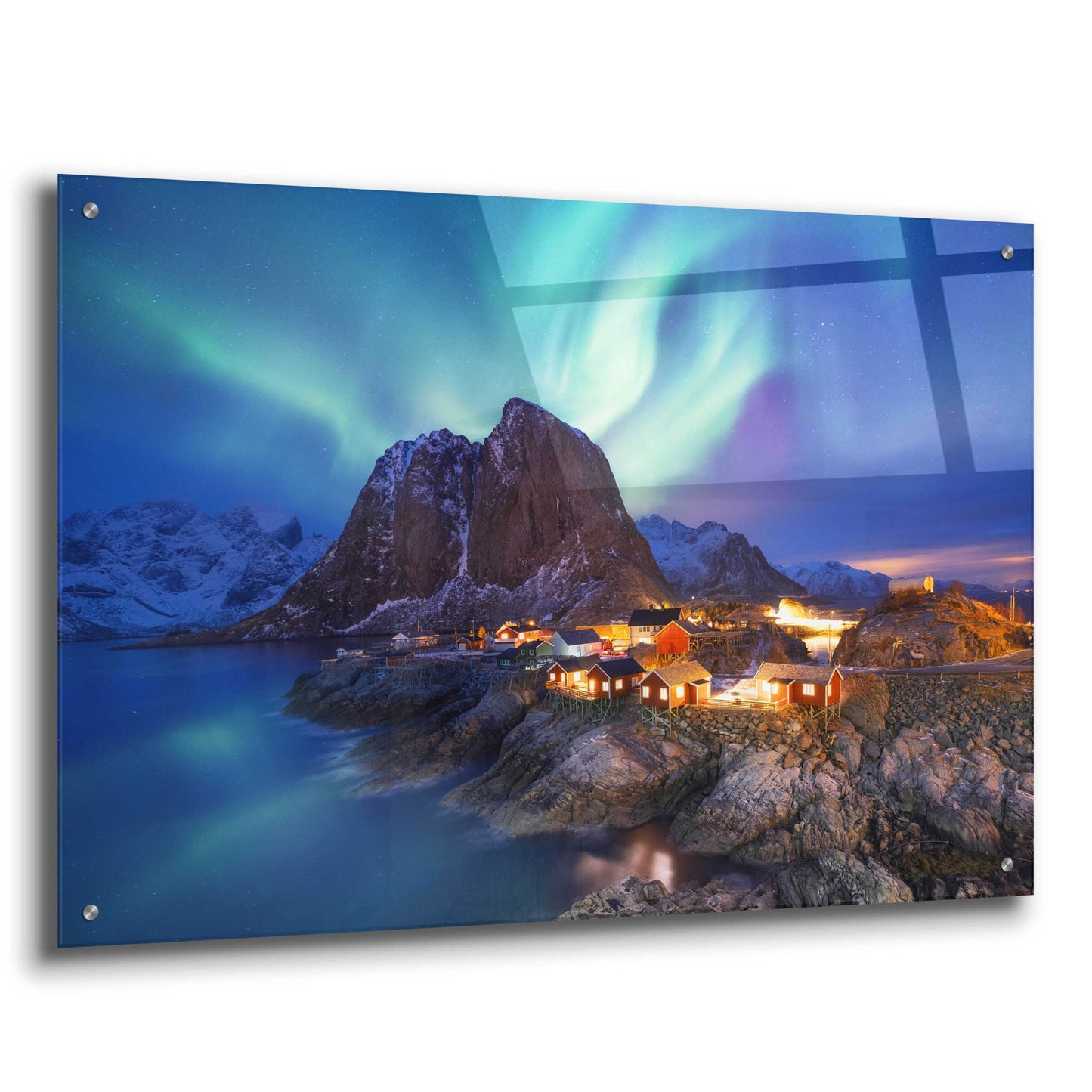 Epic Art 'Northern Lights In The Lofoten Islands Norway 9' by Epic Portfolio, Acrylic Glass Wall Art,36x24